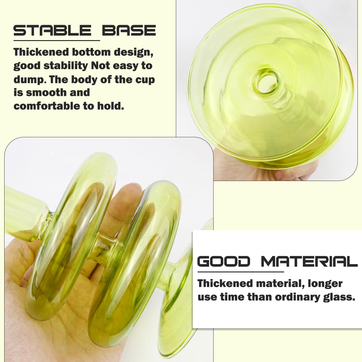 LNQ LUNIQI Clear Glass Candle Holders Glass Taper Candle Holder Decorative Glass Candlestick Holders for Dining Table Centerpieces Wedding Church （Light Green）