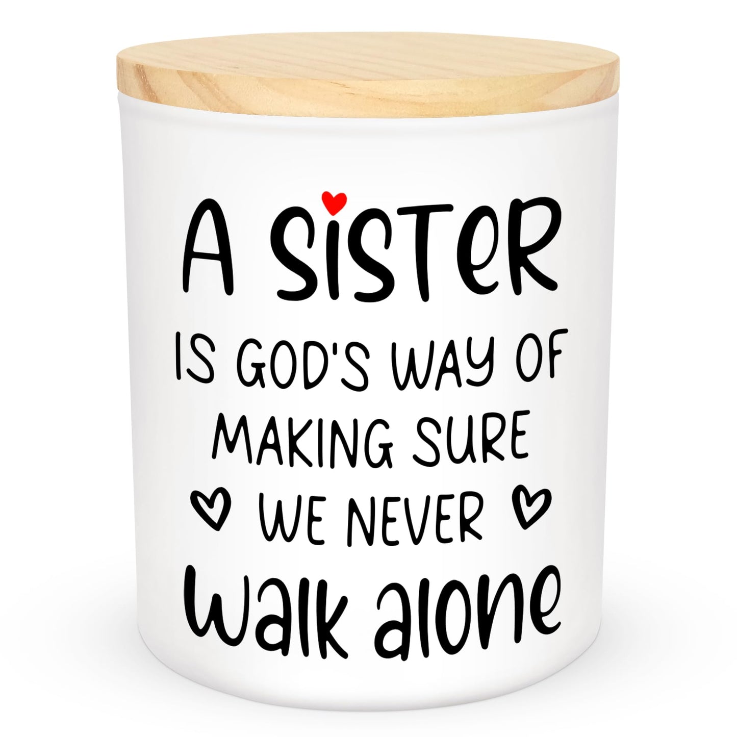 TEEZWONDER Sister Gifts for Women - Never Walk Alone Long Lasting Vanilla Lavender Candle 10 oz - Christian Birthday Gifts for Sisters from Sister, Candle for Women