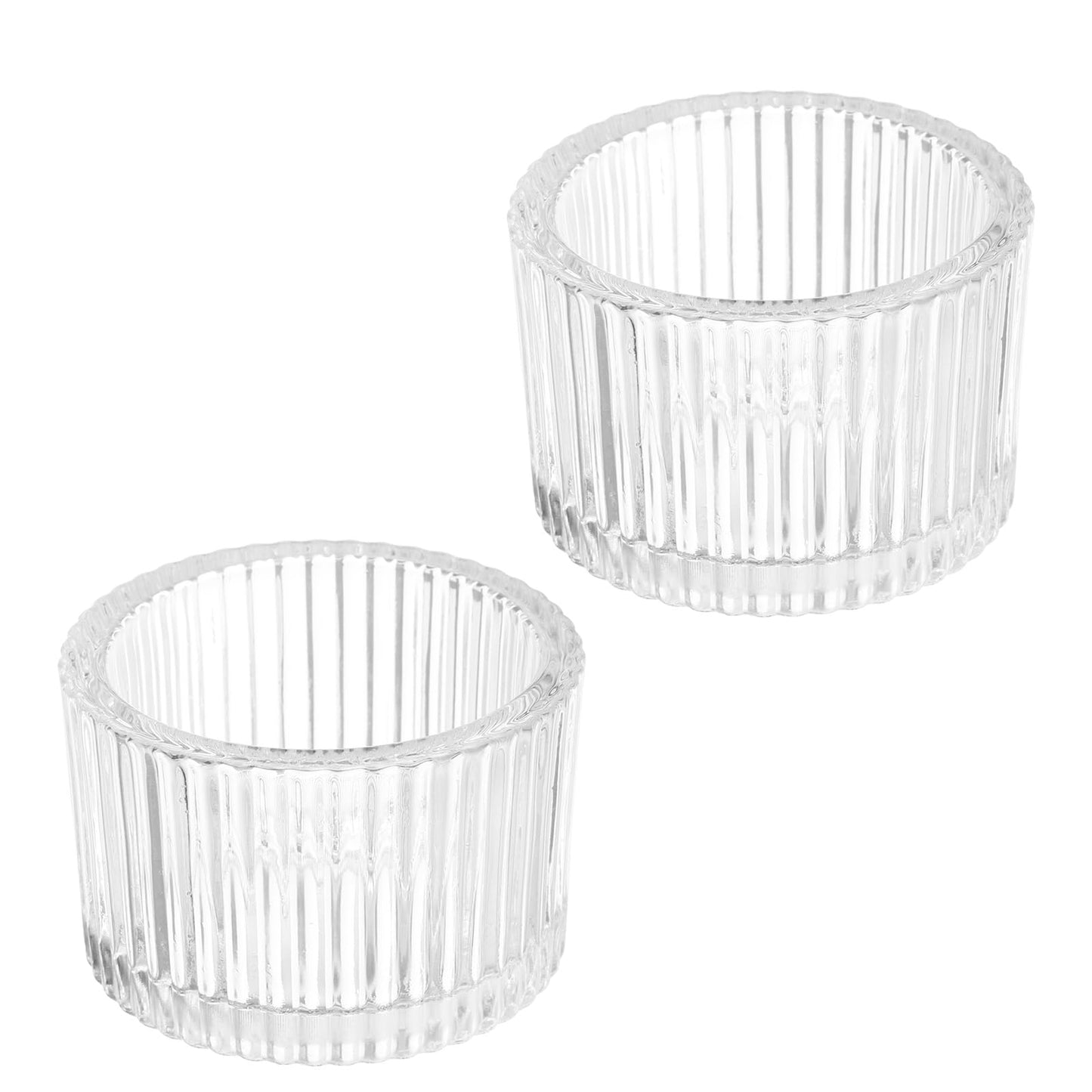 PATIKIL 2 pcs Tealight Candle Holder, Tea Lights Candle Holder Glass Votive Candle Holders Glass Candle Holders for Table Centerpiece Decor Wedding Dinner Party, White