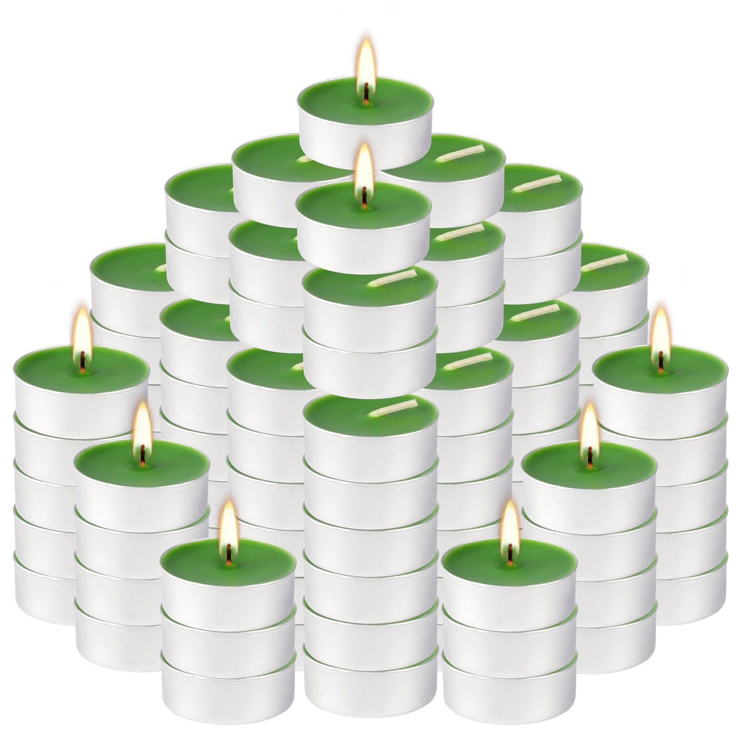 100 Pack Scented Tealight Candles 4 Hours, Spring Aromatherapy Candles for Votive Home, Wedding Holiday and Emergency (Dark Green)