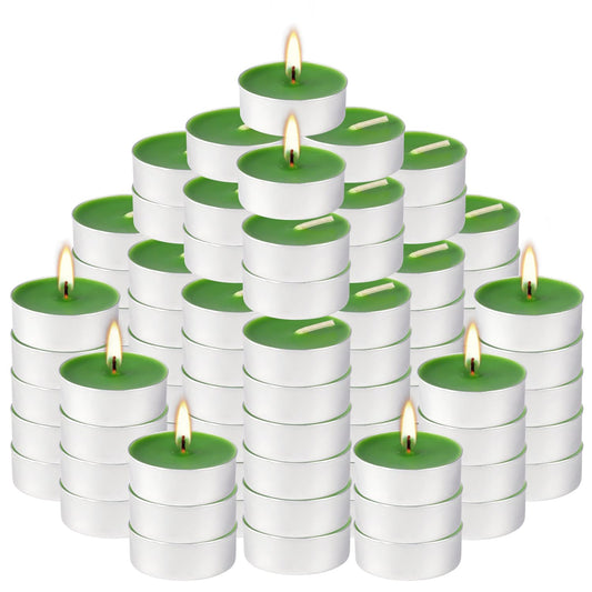100 Pack Scented Tealight Candles 4 Hours, Spring Aromatherapy Candles for Votive Home, Wedding Holiday and Emergency (Dark Green)