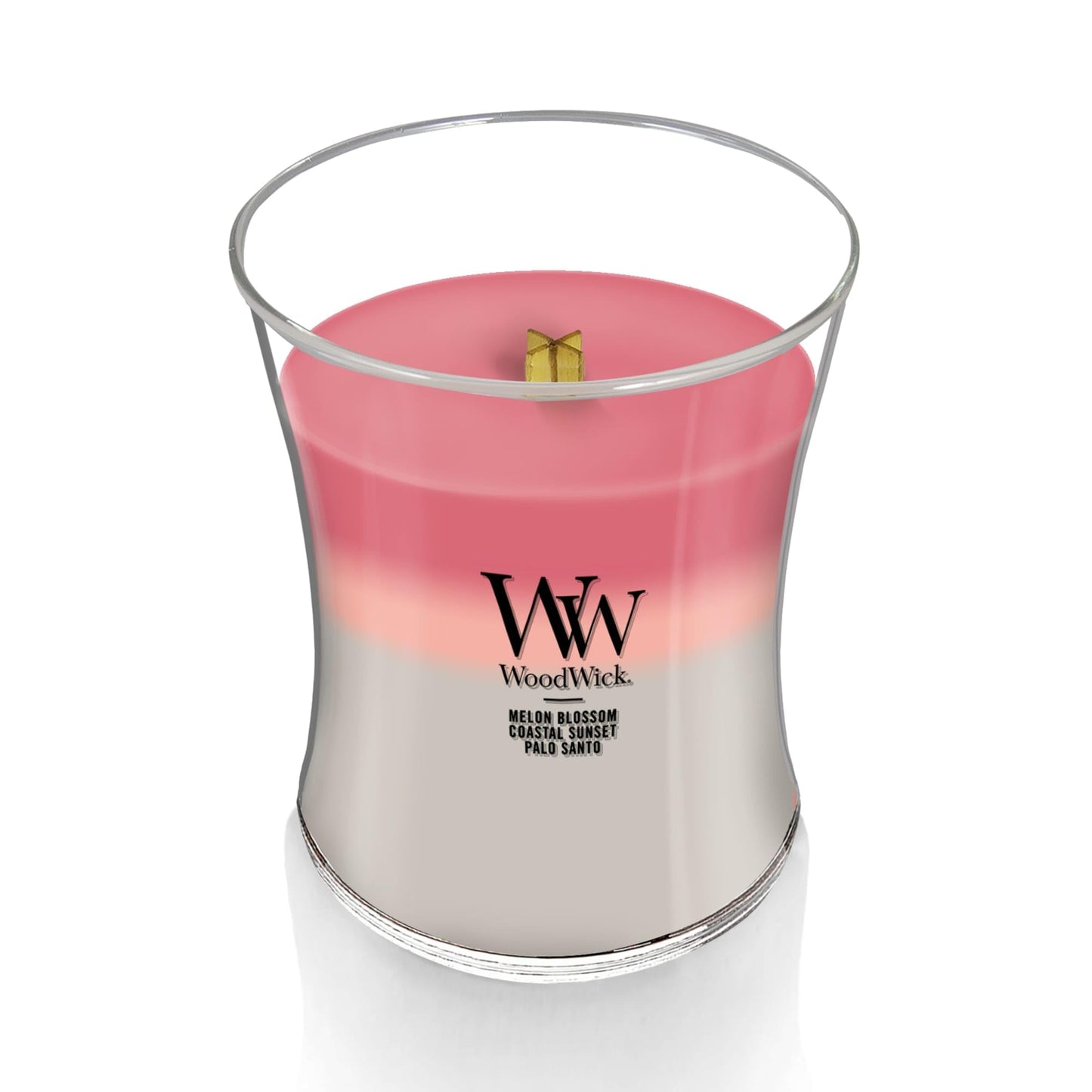 WoodWick Shoreline Trilogy Gifts for Women and Men, 9.7 oz Medium Hourglass Trilogy Candle with Crackling Wick