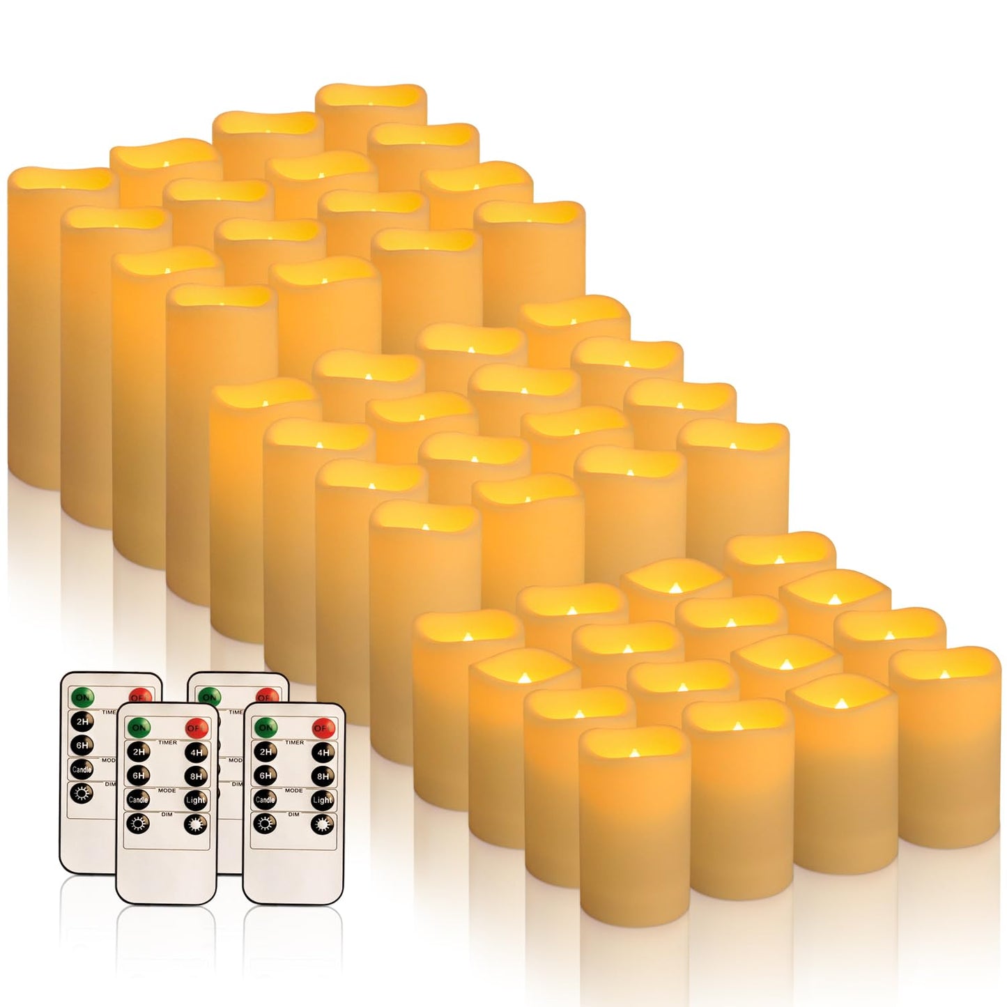 fclayvts 48-Pack LED Flameless Candles with Remote Control - Perfect for Home, Parties, and Special Occasions - Create a Magical Ambiance Effortlessly(Three Sizes)