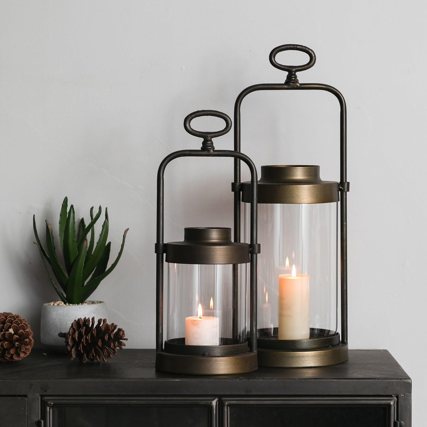Candle Holders Industrial Style Iron Candlestick Retro Ornaments for Weddings, Churches, Halloween, Dining and Home Accessories Decorative Candlestick(Small)