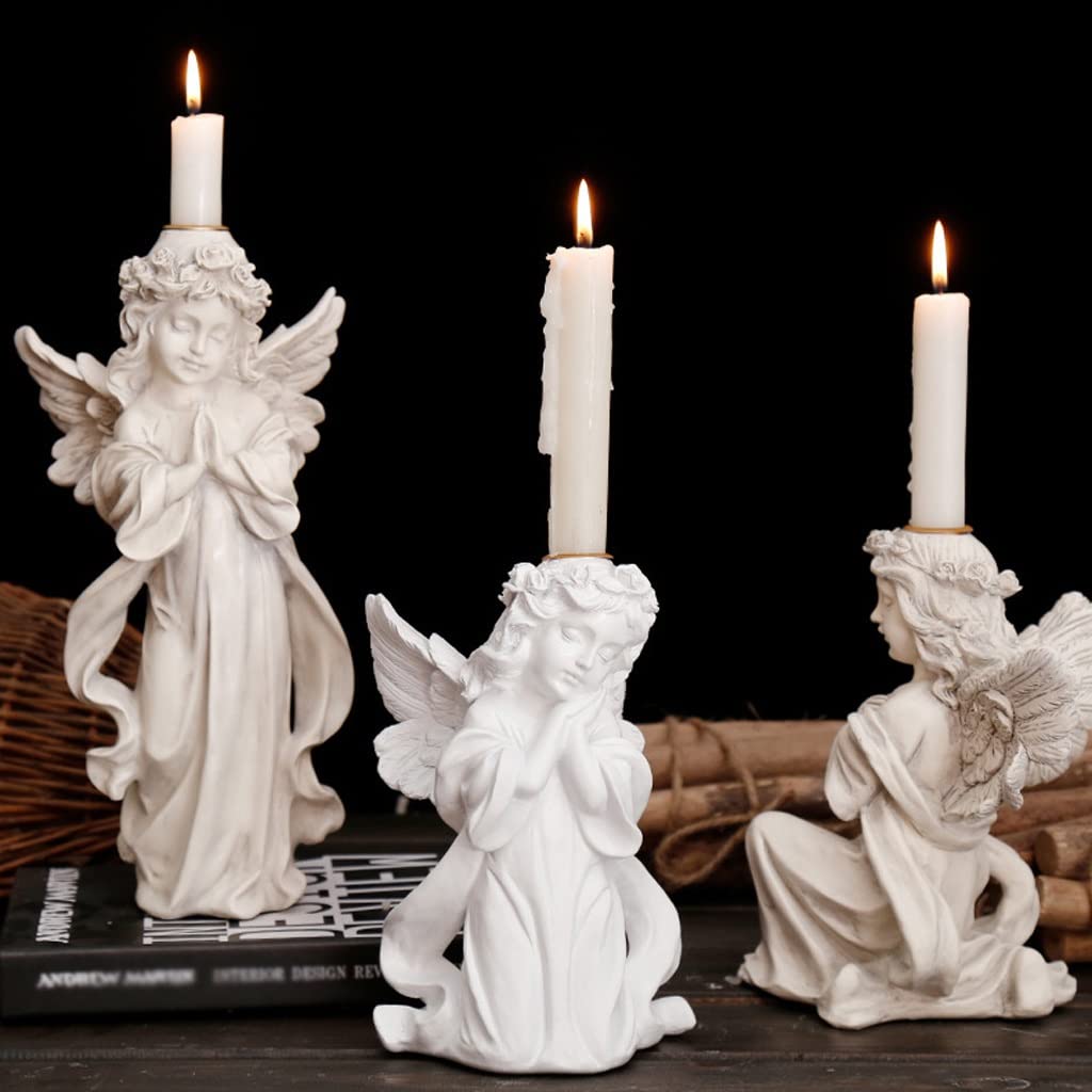Candlestick Holders Retro Angel Candle Holder Romantic Candlelight Dinner Candle Holder Ornament Wedding Scene Arrangement Props Gift Decorations Candle Holders (Size : C)