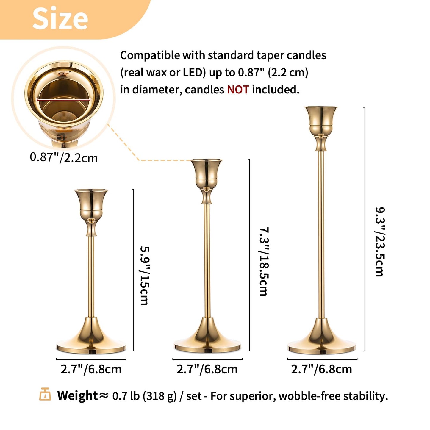 Nuptio Candlestick Candle Holders 30 Pcs Candle Stick Holder Gold Taper Candle Holder Candle Stand for Wedding Party Thanksgiving Halloween Birthday Mantel Baby Shower Table Centerpieces Decor