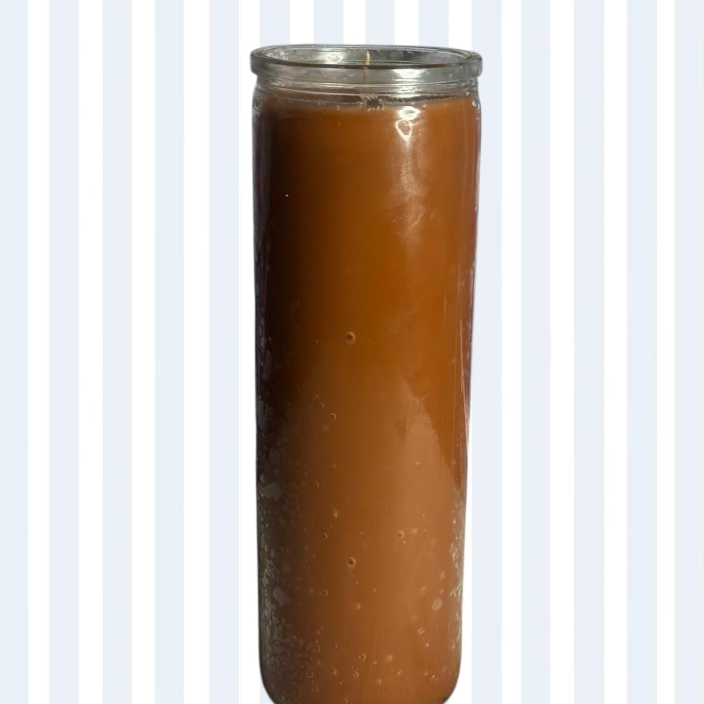 7 Day Glass Prayer Candle, Brown Religious Devotional Candle, Tall Glass Jar