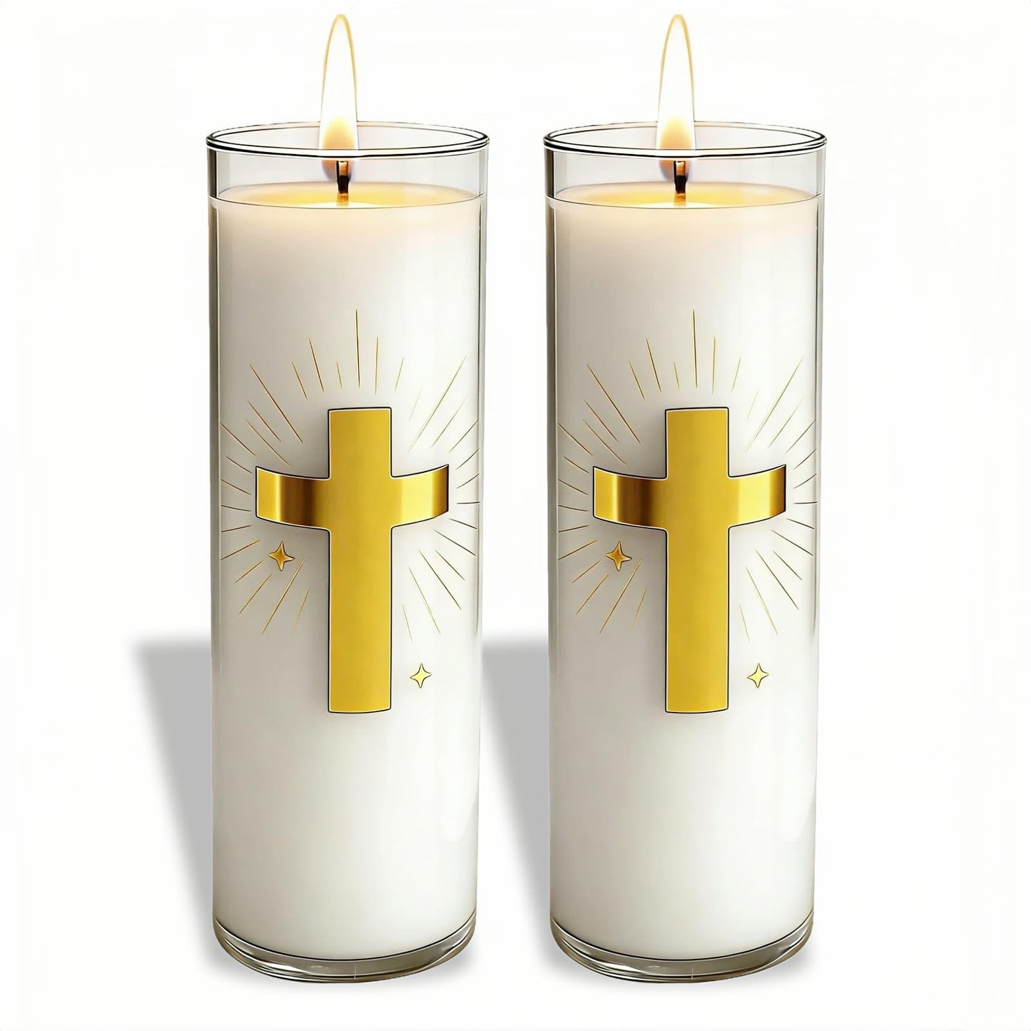 CysEdge White Beeswax Candle – 2 Pack, 160-Hour, Blessed for Church, Wedding, Prayer & Home – Christian Gift for Women