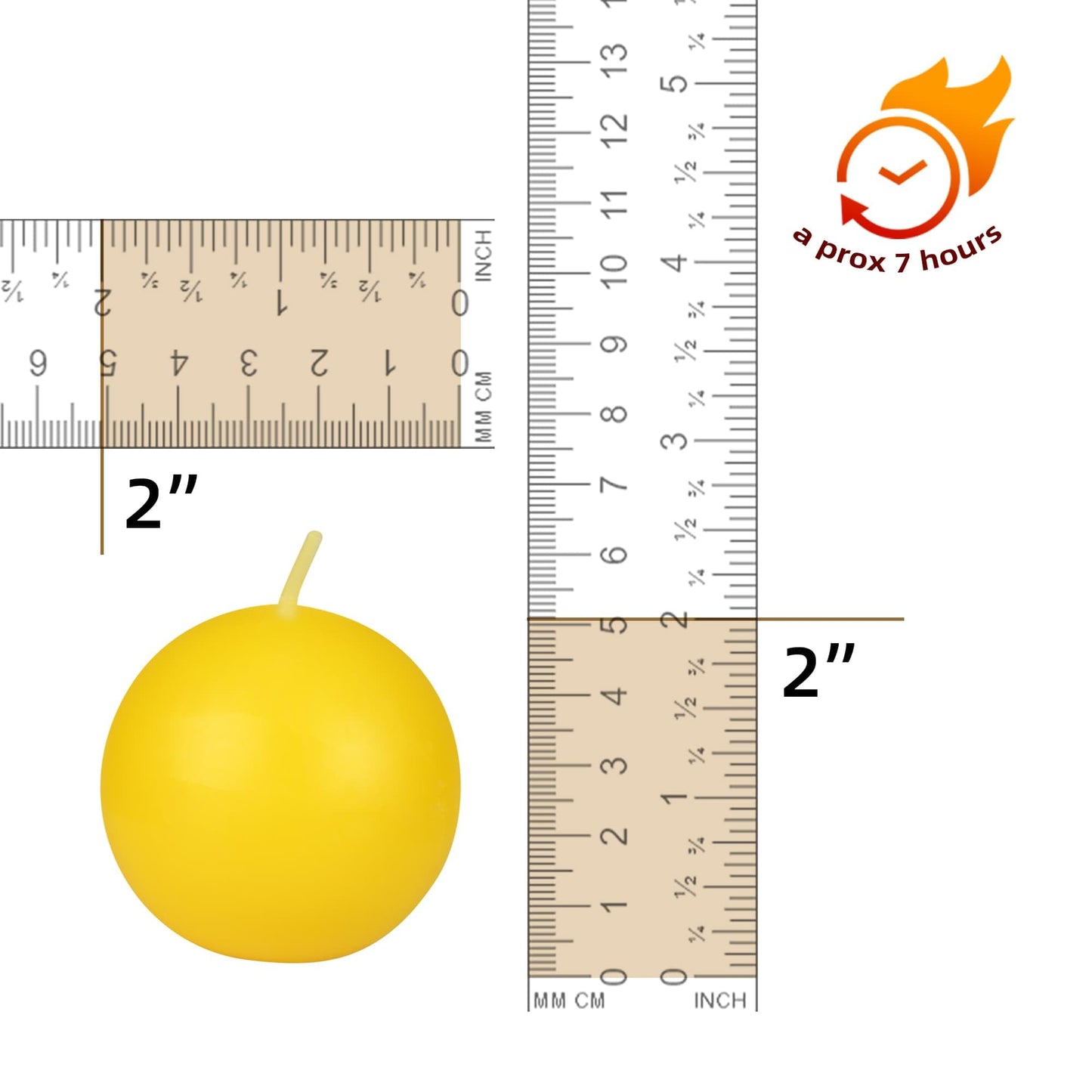 Zest Candle 12-Piece Ball Candles, 2-Inch, Yellow Citronella