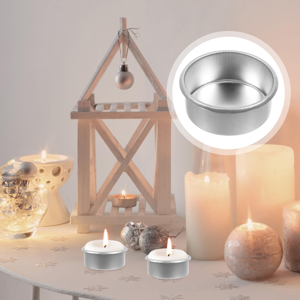 Homoyoyo 20pcs Empty Candle Tins - Metal Tealight Candles Holders for DIY Candle Making - for Christmas Votive and Iron Cups Home Crafts