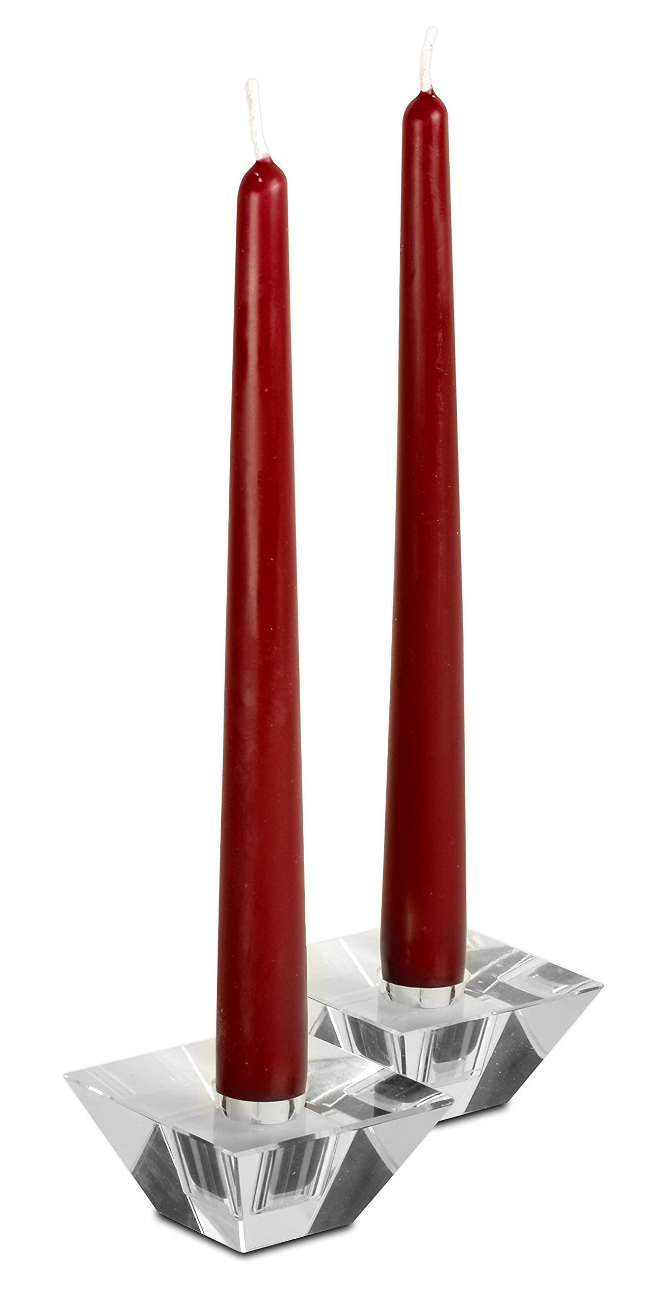 12 Pack Tall Taper Candles - 10 Inch Burgundy Dripless, Unscented Dinner Candle - Paraffin Wax with Cotton Wicks - 8 Hour Burn Time