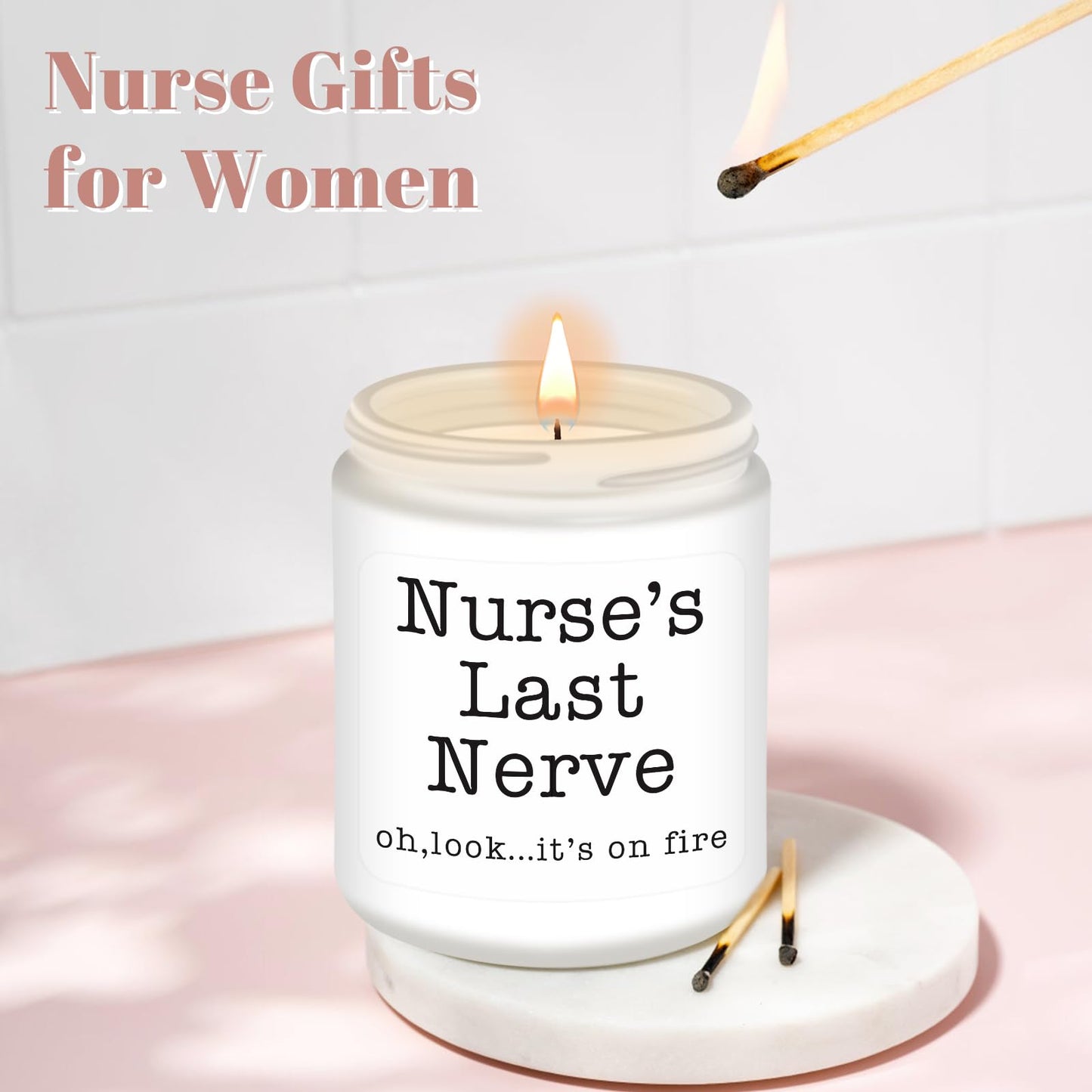 Homsolver Nurse Gifts for Women, Unique Birthday Christmas Graduation Thanksgiving Nurse Day Gift for Head Nurses, Nurse's Last Nerve Scented Candles