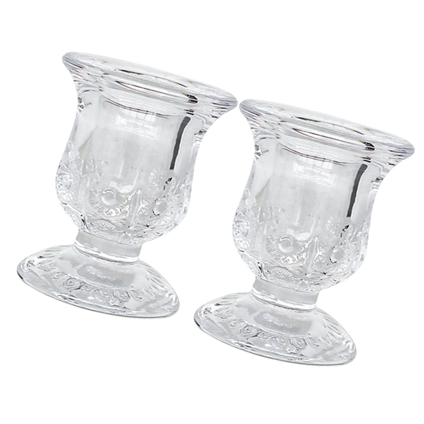 Sophisticated Glass Taper Holders Set of 2 for Wedding Celebration & Festival Home Decors Clear Accessories Wedding Table Decors