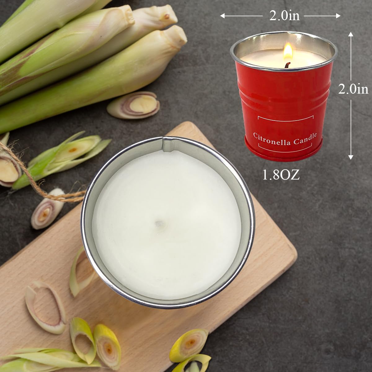 Enhanced Scents Outdoor Citronella Candles, 9 Pack, Red, Repel Scented Candles, Control, 100% Soy, for Patio, Outside, Outdoor Table Decor, Camping Accessories, Home Scented
