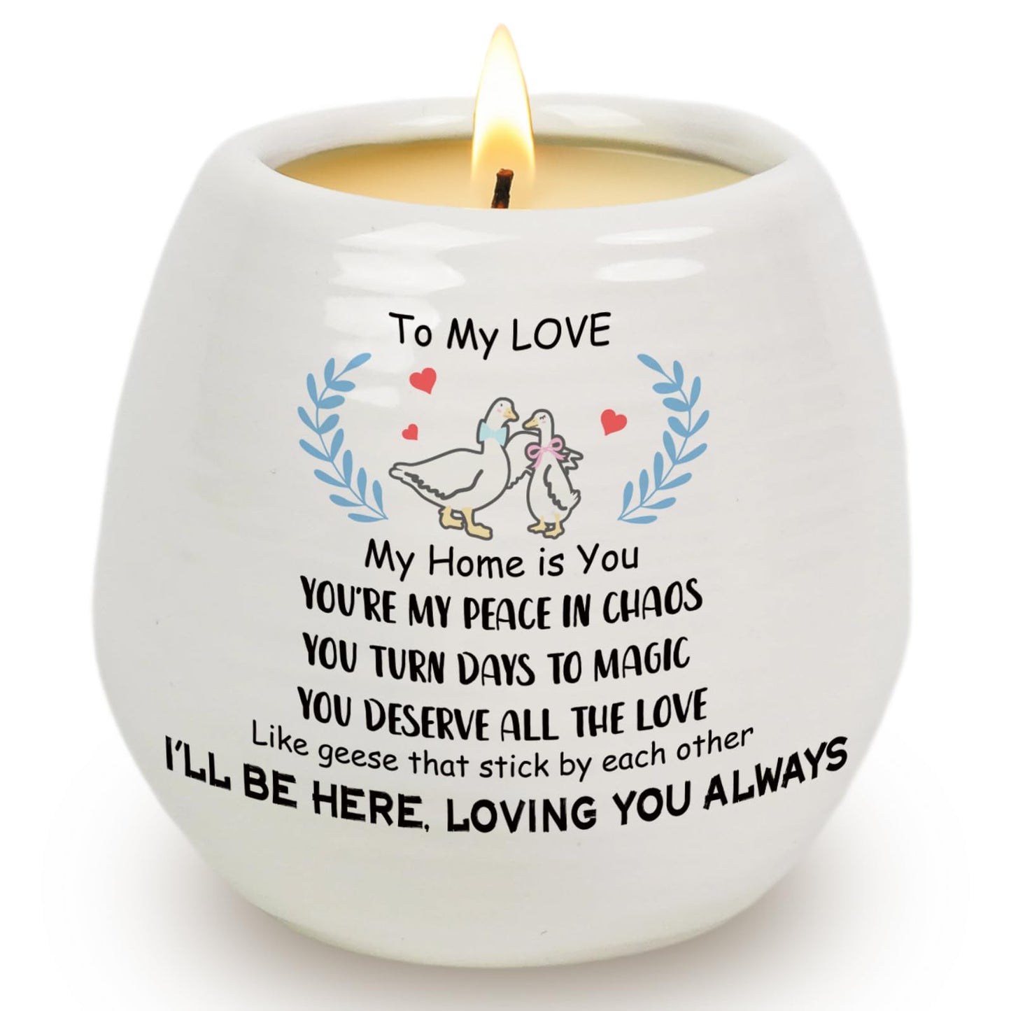 Gifts for Him Her Wife Husband, to My Love 18Oz Lavender Scented Ceramic Jar Candle, Birthday Gift for Girlfriend Boyfriend, Romantic Anniversary Christmas Valentines Day Gifts for Wife Husband