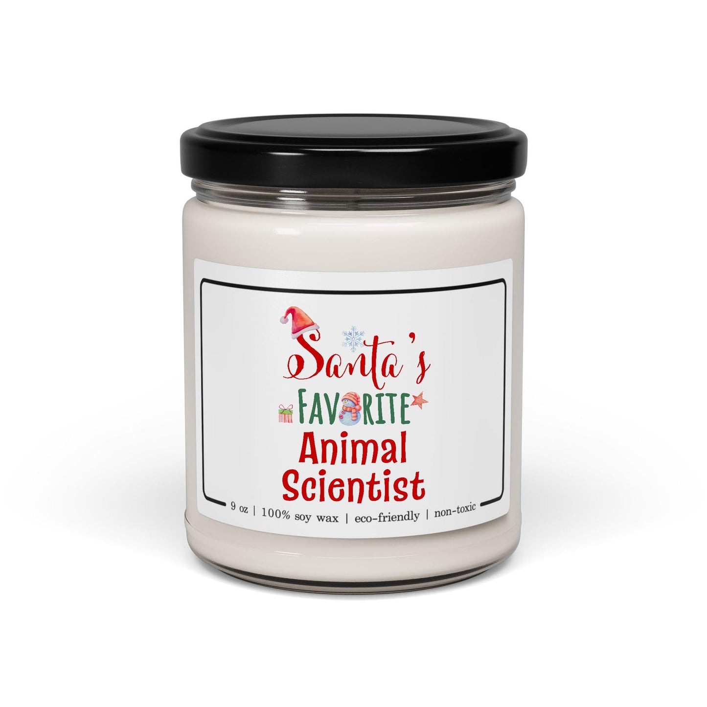Santa's Favorite Animal Scientist Candle - Christmas Gifts for Zoologist Staff Employee Boss Manager Party Decoration - Xmas, New Year - 9oz Soy Wax Cinnamon Vanilla Scent