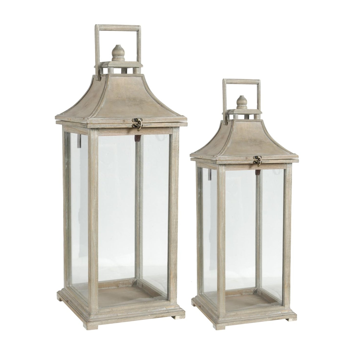 Wooden Candle Lantern Decorative - Ivory - Display Decorative Candles - Indoor Outdoor - Holiday Décor