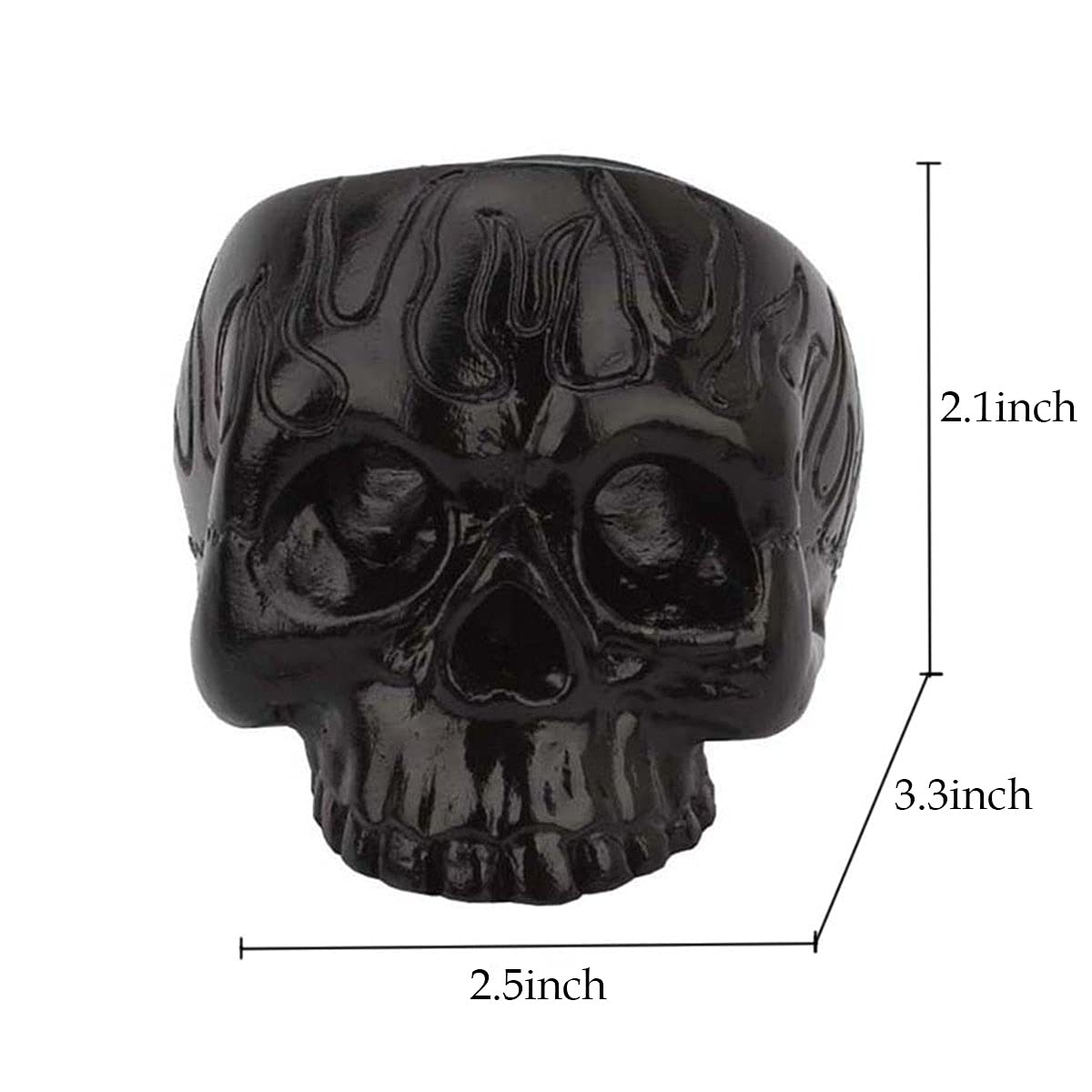 UnionKK Pack of 2 Halloween Decorative Skull Candlestick Holder Resin Skeleton Candle Holder Home Bar Decoration (Black 2PCS)
