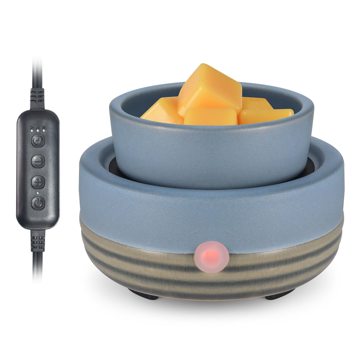 Candle Wax Melt Warmer with Timer Ceramic Electric Wax Melt 4-in-1 Oil Burner Adjusting Temperature Fits Yankee Large Jar Scented Candle for Home Decor Birthday Gifts for Women Mom Grandma Girls Blue