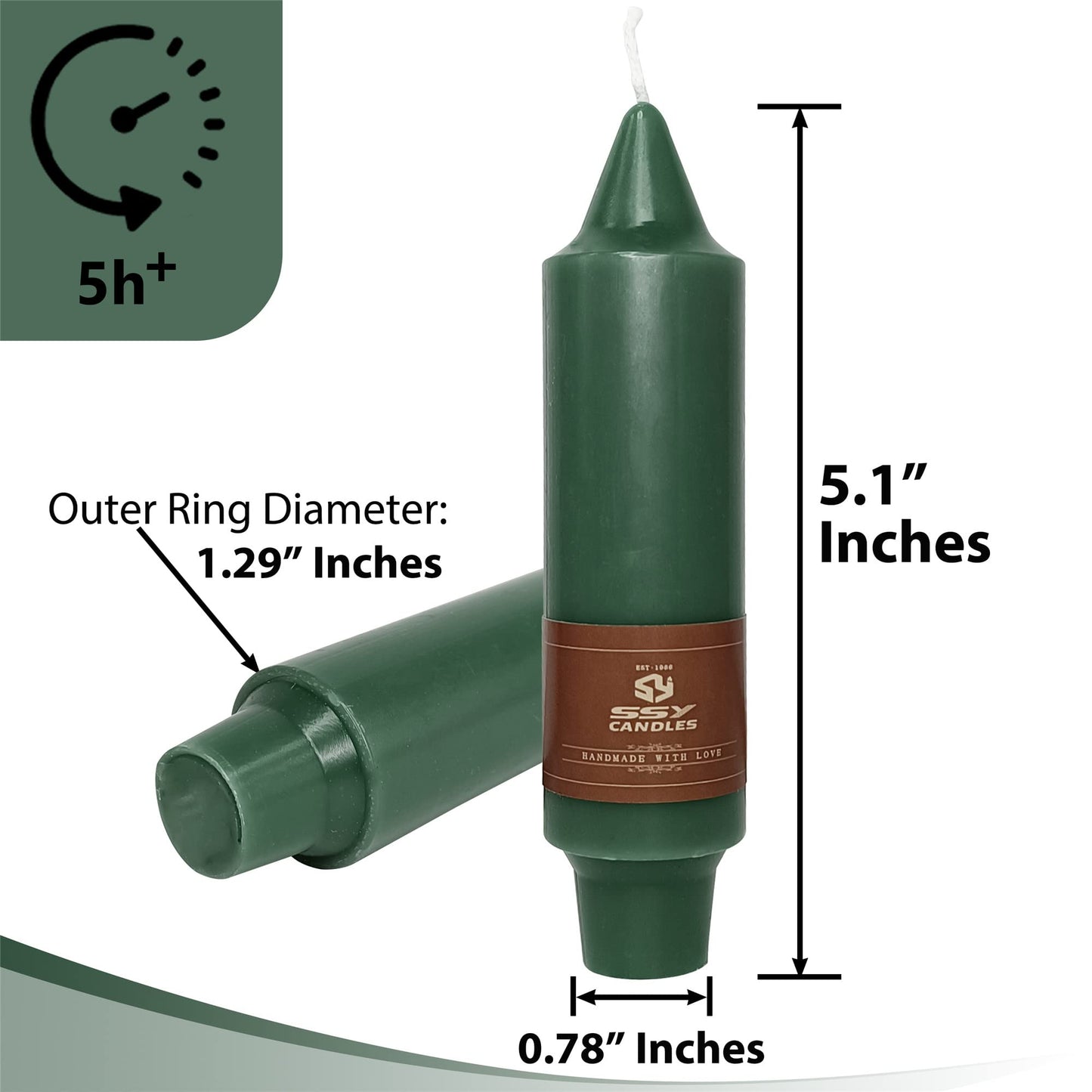 Gedengni Candlesticks Short Taper Candle,4pcs Dark Green Candle Sticks 5 Inch Unscented Tapered Candle for Home Décor Weddings Holiday Women Gifts,7D4PC-DARKGREEN