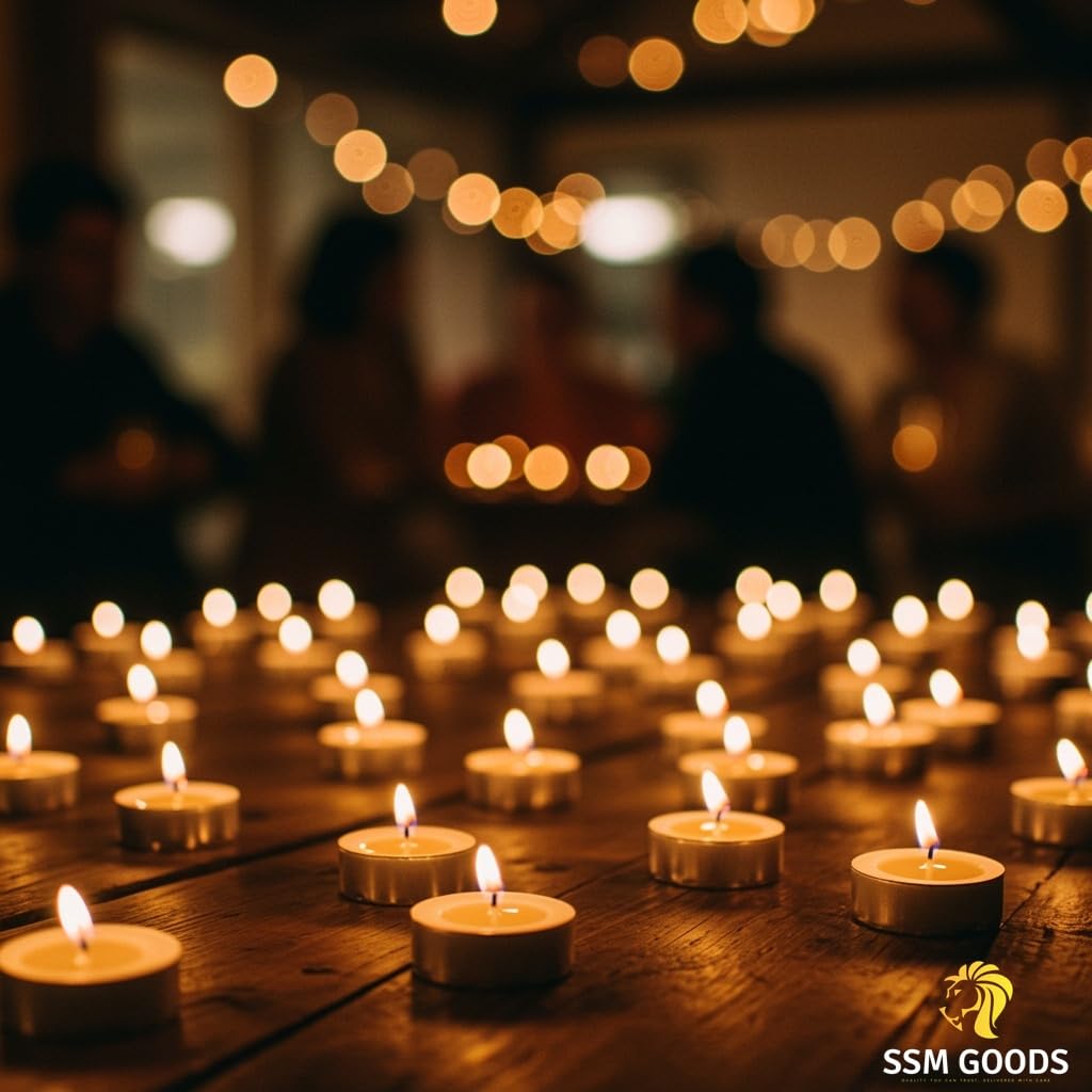 Unscented Tea Light Candles – 100 Pack | Long Burning, Smokeless, Dripless – White Tealights for Weddings, Home Décor, Spa, Events, Emergency Use – Standard Size (1.5 inch) – Bulk Value Set