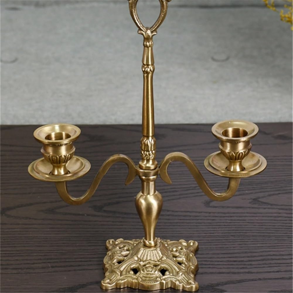 Candle Holders European Brass Double Head Candle Holder, Luxury Table Decoration, Candle Holder, Ornaments for Living Room Decorative Candle Holder