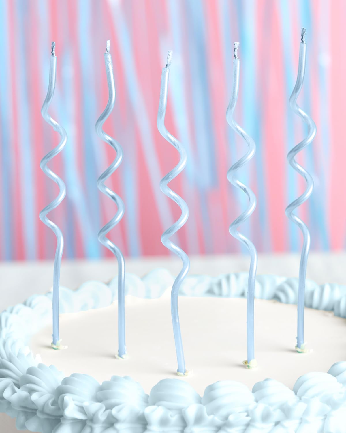 xo, Fetti Pearl Blue Wavy Cake Candles, Tall Thin - 10 Pcs | Birthday Party Supplies, Bachelorette Cake Decor, Glitter Cupcake Topper, Fun Dessert Decorations