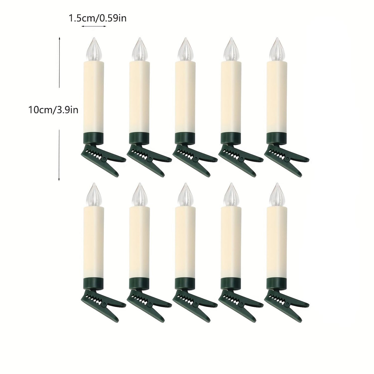 LUREASY 10 PCS Flameless LED Taper Candles Battery Operated clip on candles for Christmas Tree Candle Lights Electric Fake Candles with Remote Timer Perfect for Holiday Home Garden Wedding Parties Dec