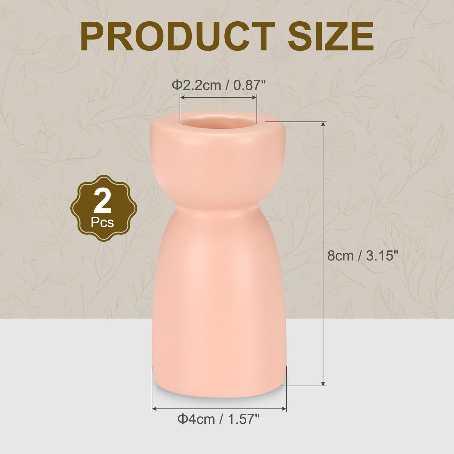 uxcell 2 Pack Candlestick Holder Light Pink Ceramic Taper Candle Holder Candle Stand Holders Modern Style Decoration for Centerpiece Tabletops Anniversary