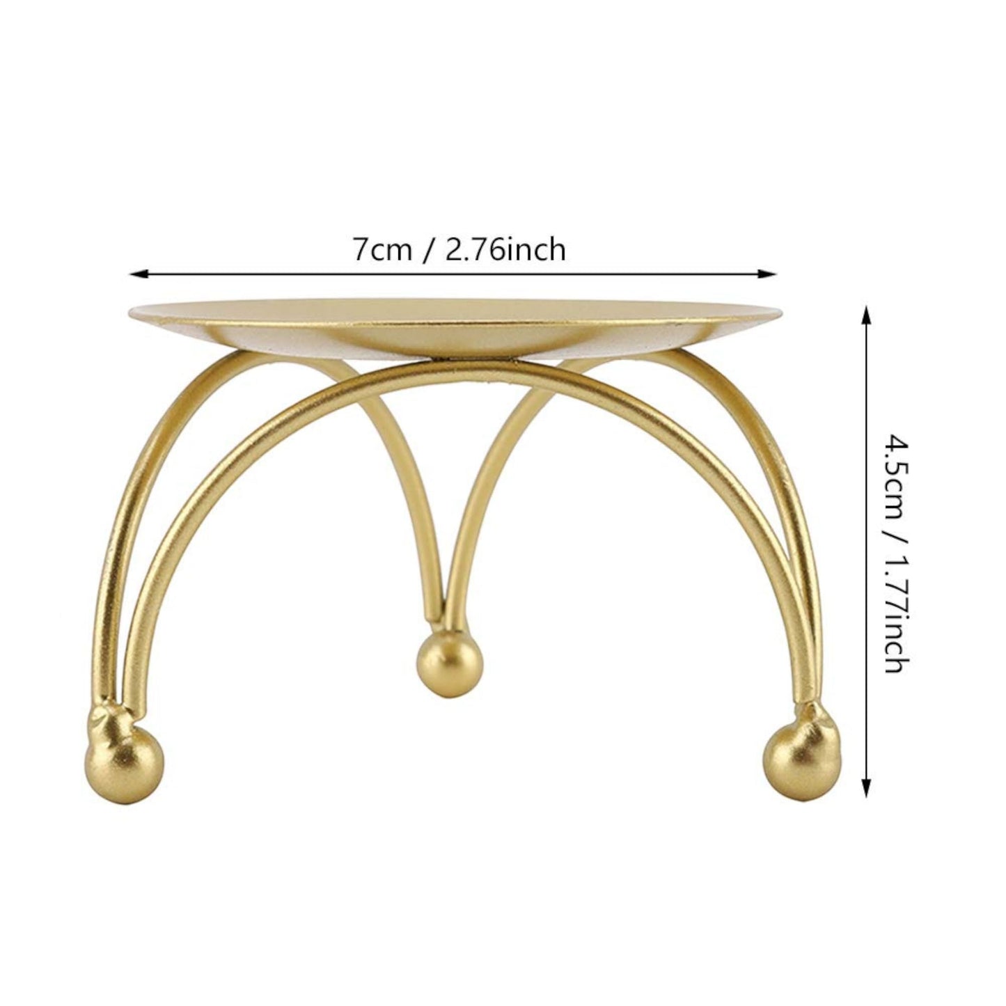 Round Metal Tea Light Candle Holder, Bronze Finish, 3 Inch Diameter, Decorative Stand with Ball Feet