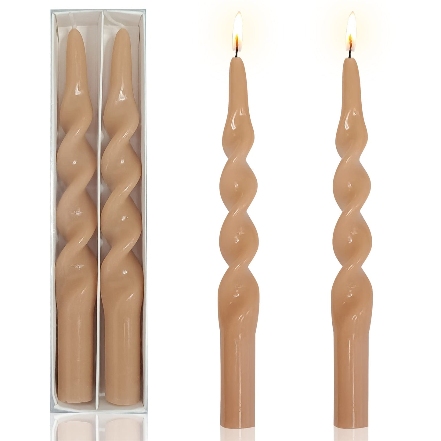 Spiral Taper Candles Taper Candlesticks - 6pcs Gedengni Candle Stick Unscented Wax Candles Elegant Design for Home Décor Weddings Festive Seasons Holiday