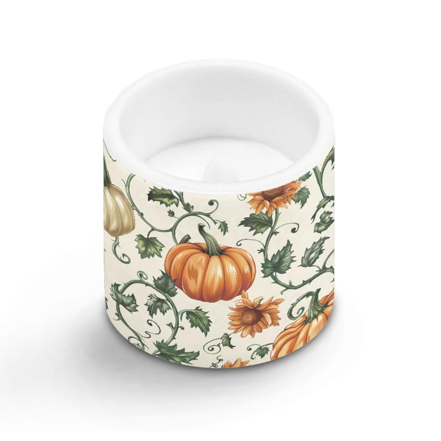 Cozeyat Pumpkin Leaf Office Desk LED Candles Set of 4 Battery Powered Flameless with Remote Timer Flickering Flame Waterproof for Home Patio Garden Decoration