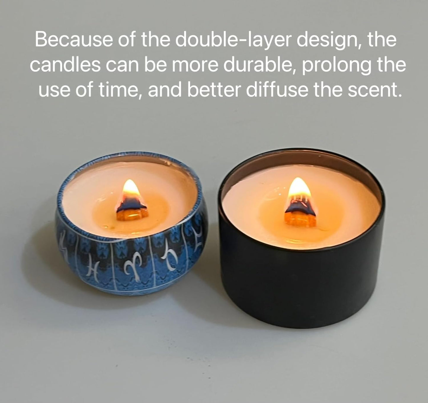 50 Sets Double-Layered Wooden Candle Wicks Trimmer 5.1 X 0.5 Inch Natural Candle Wood Wicks Wooden Wicks Wood Wicks for Candles Making,Wooden Candle Wick with Base and Stickers