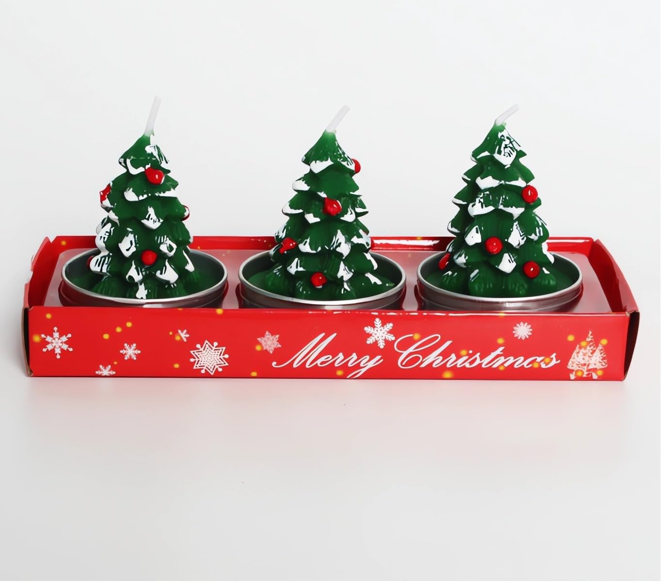 3 Pieces Tealight Candles Handmade Delicate Santa Hat Claus Christmas Tree Candle Wax Snowman Elk Pinecone House Candles for Party Wedding Spa Home Decoration Christmas Gifts
