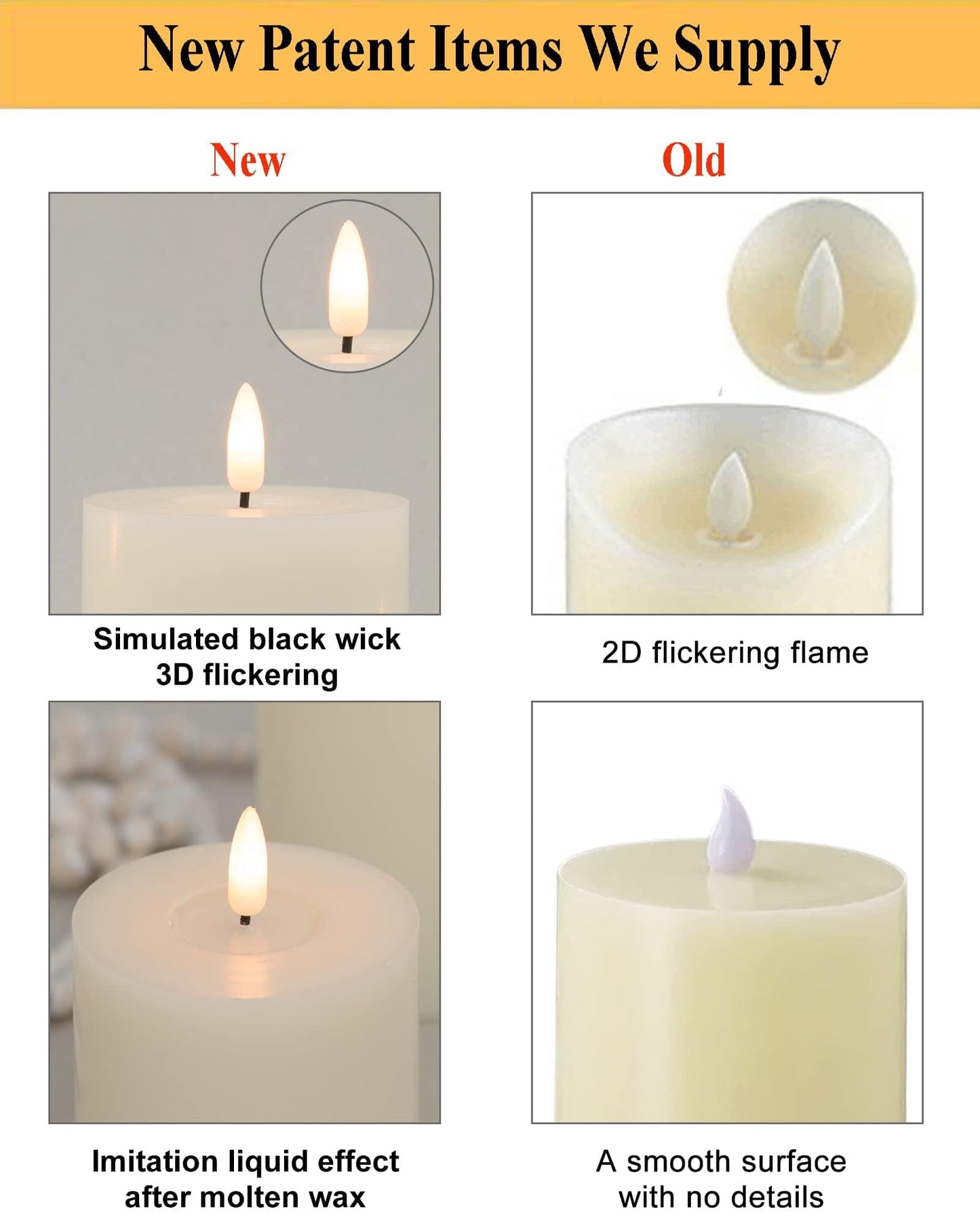 ANGELLOONG Flickering Flameless Candles with Remote, Real Wax Battery Operated Candles with Timer, Fake LED Pillar Candles for Wedding Holiday Farmhouse Home Decor, Ivory