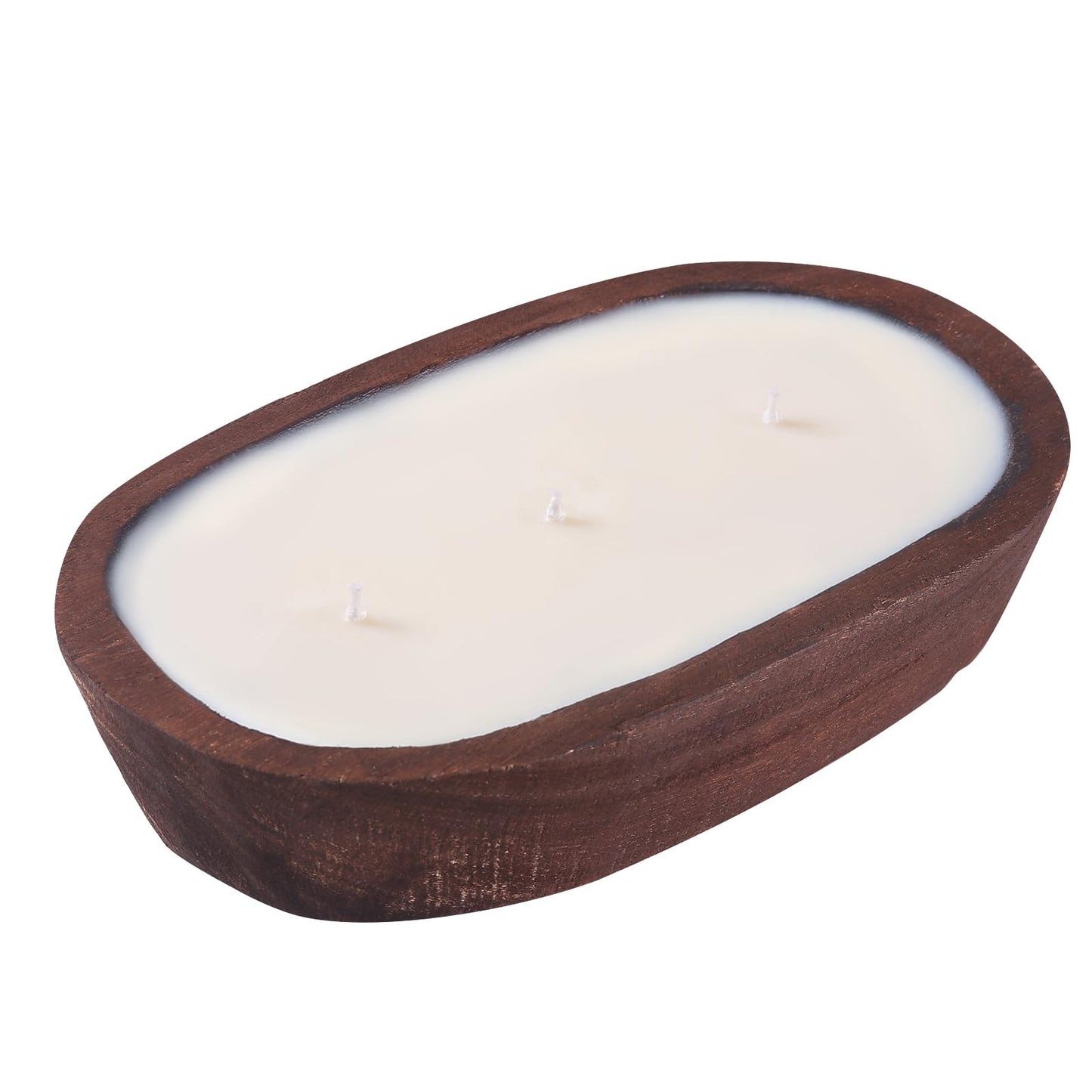 Scented Candles for Home, YeeQue Citronella Candles with Large Wooden Bowl Design for Women,Girl Birthday Gift 3 Wicks, 12oz