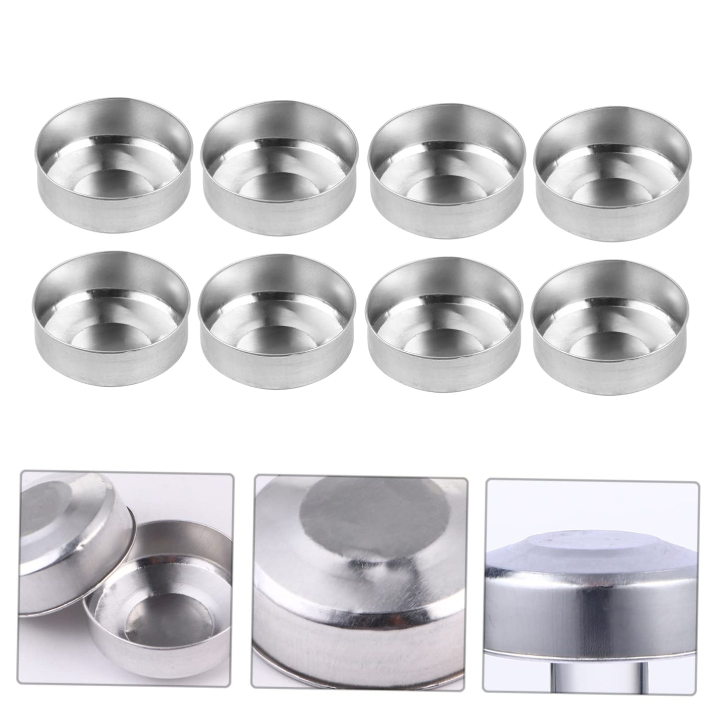 NUOBESTY 100pcs Aluminum Candle Box Tea Candle Tins Tealight Tin Holder Candel Make Model Small Candles Travel Tin Candles Tea Lights Aluminum Candle Holder Votive Tea Holder Travel Kit Cup