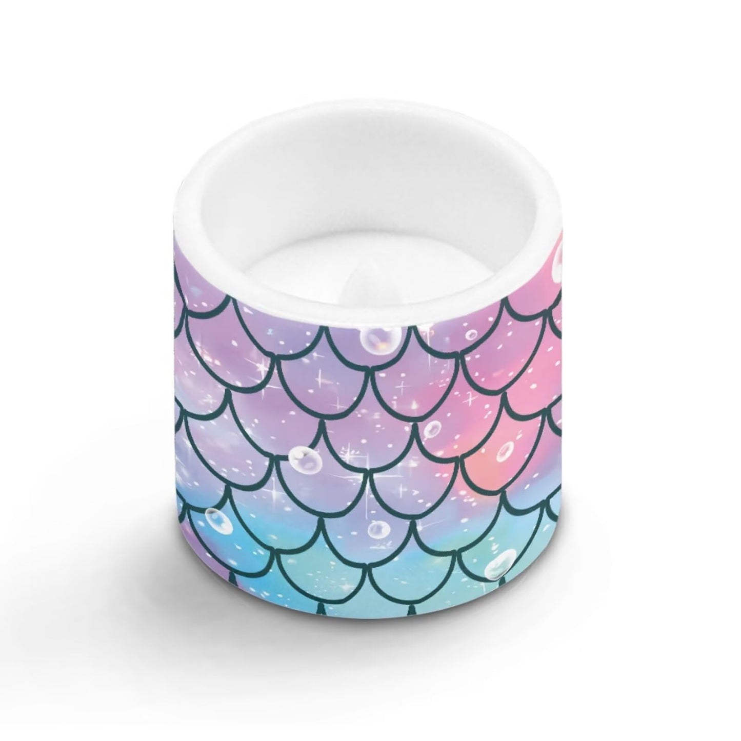 Cozeyat Fish Scale LED Candles Set of 4 Battery Powered Flameless with Remote Timer Flickering Flame Waterproof for Home Patio Beach Decor