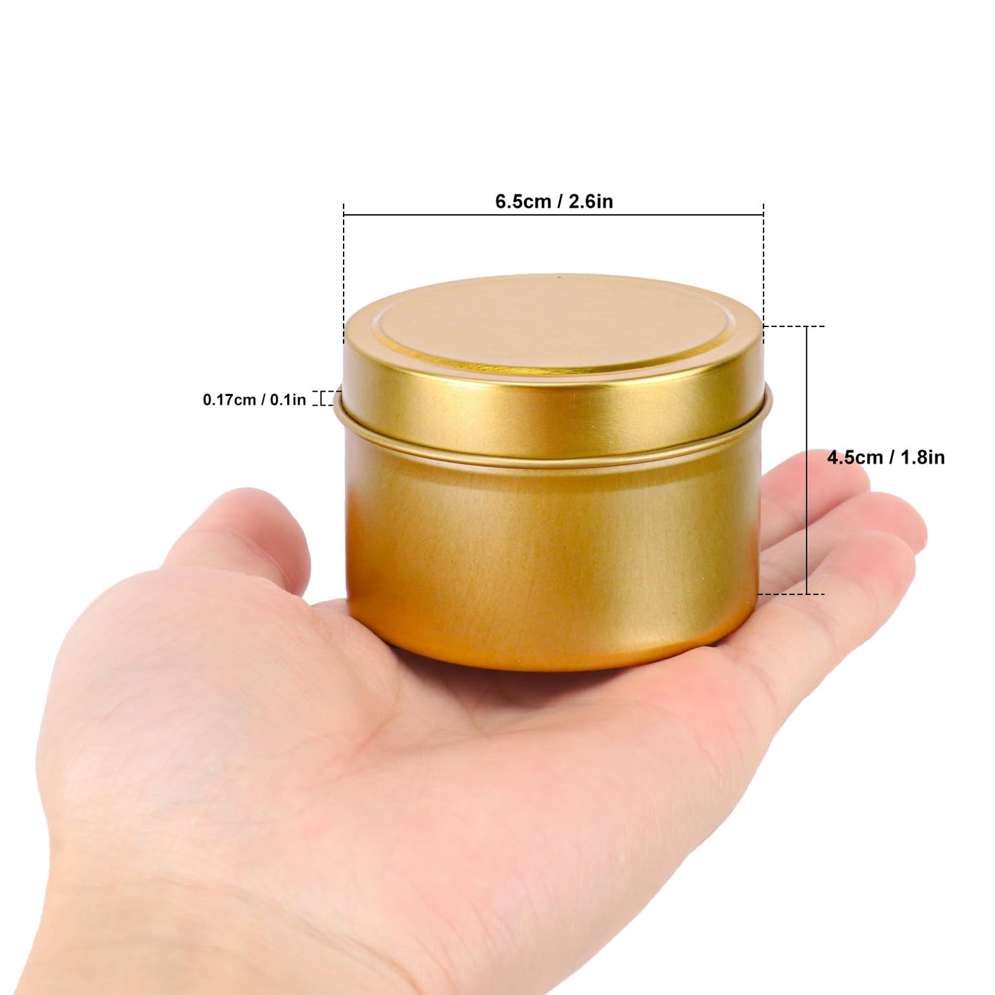 IHDYPPEW 48 Pack 4 oz Gold Tins with Lids, Candle Containers, Empty Candle Jars Bulk, Candle Jars for Making Candles, Candle Supplies for Party Favors, Spices, Jewelry, Cosmetics