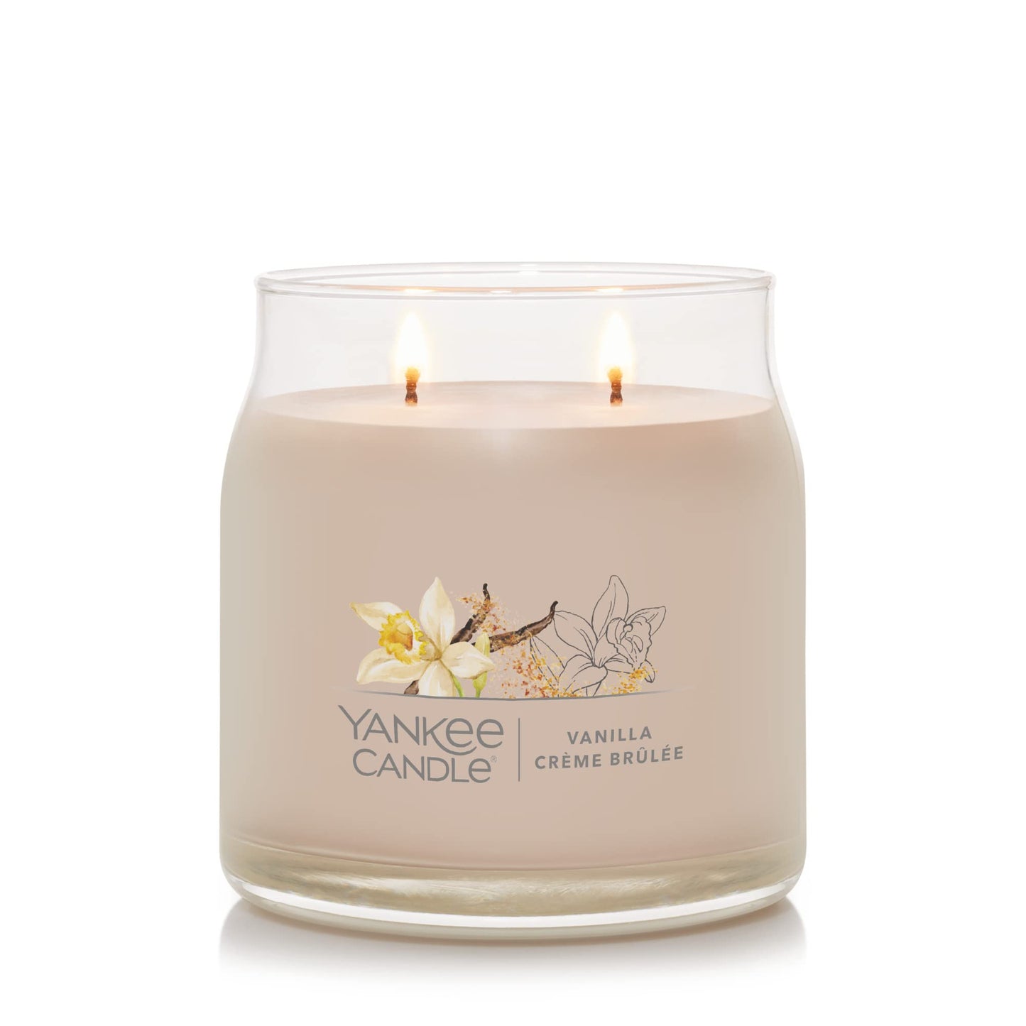 Yankee Candle Vanilla Crème Brulee Scented Signature 13oz Medium Jar 2-Wick Candle Over 35 Hours of Burn Time