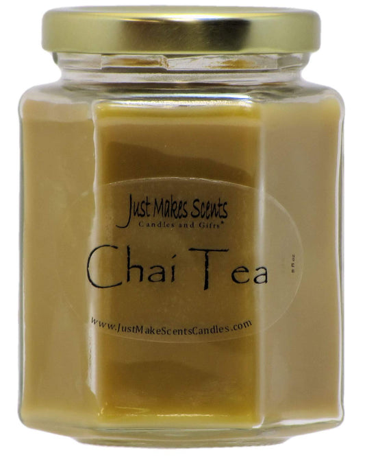 Chai Tea Scented Candle | Gourmet Tea Leaves, Rich Spices, and Vanilla Soy Milk | Hand Poured in The USA by Just Makes Scents