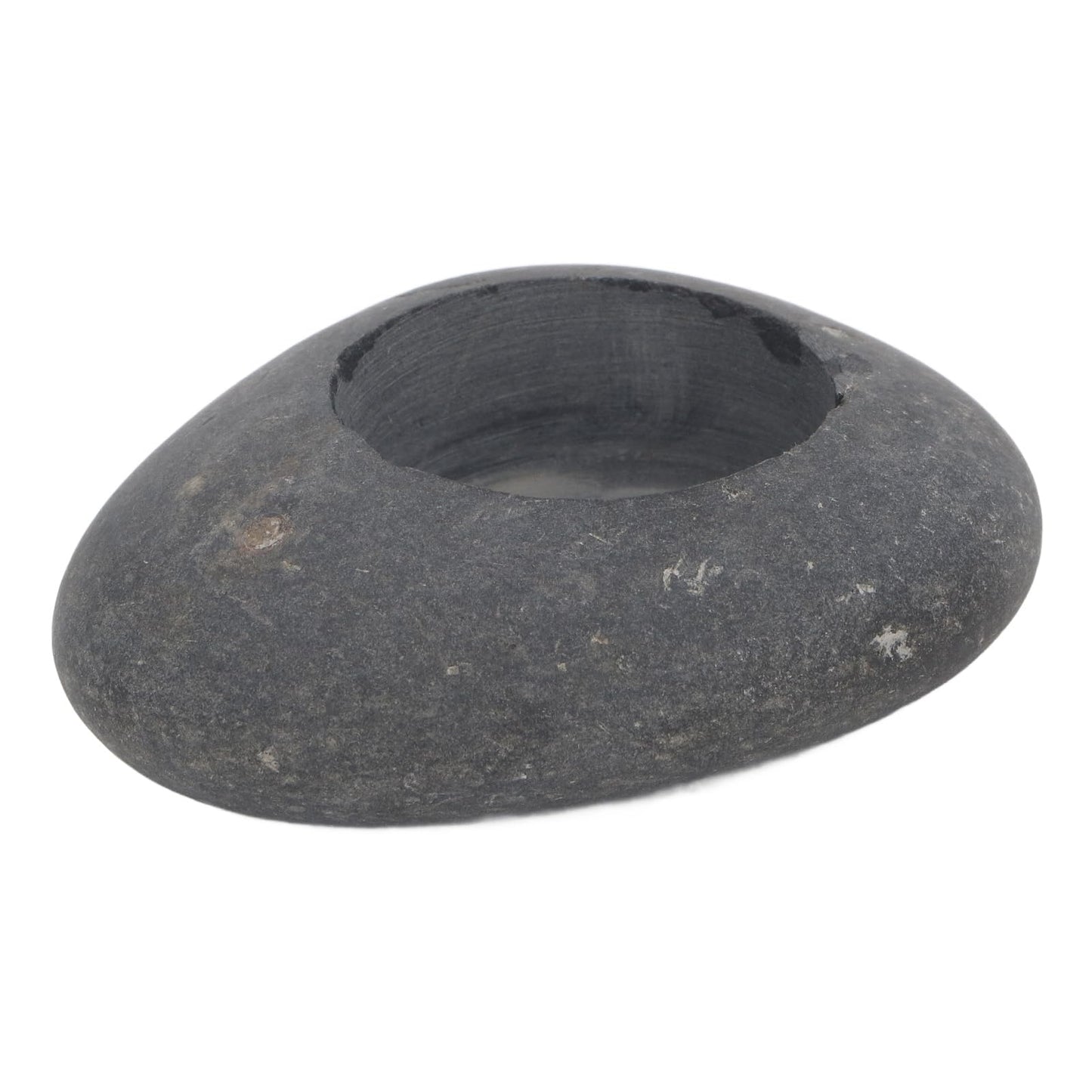 Domary Pebble Candle Holder, Handmade Decorative Stone Tealight Holder with Deep Placement Plate for Wedding Birthday Festival Home Decor