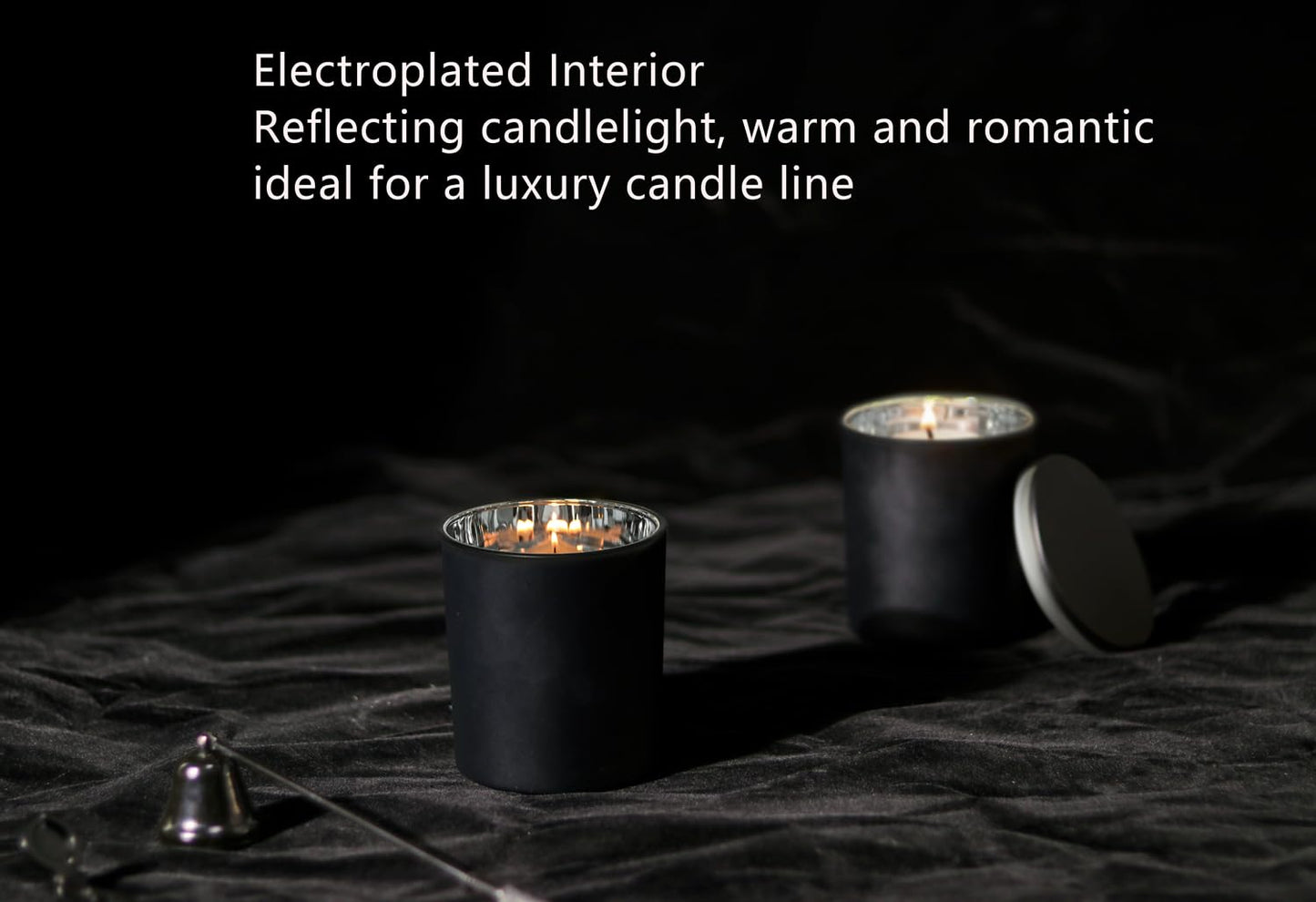 Bulk Candle Jars for Candle Making, Luxury Container with Electroplated Interior, 12PCS Vessel with Metal Lids Empty Jars - Silver Inner