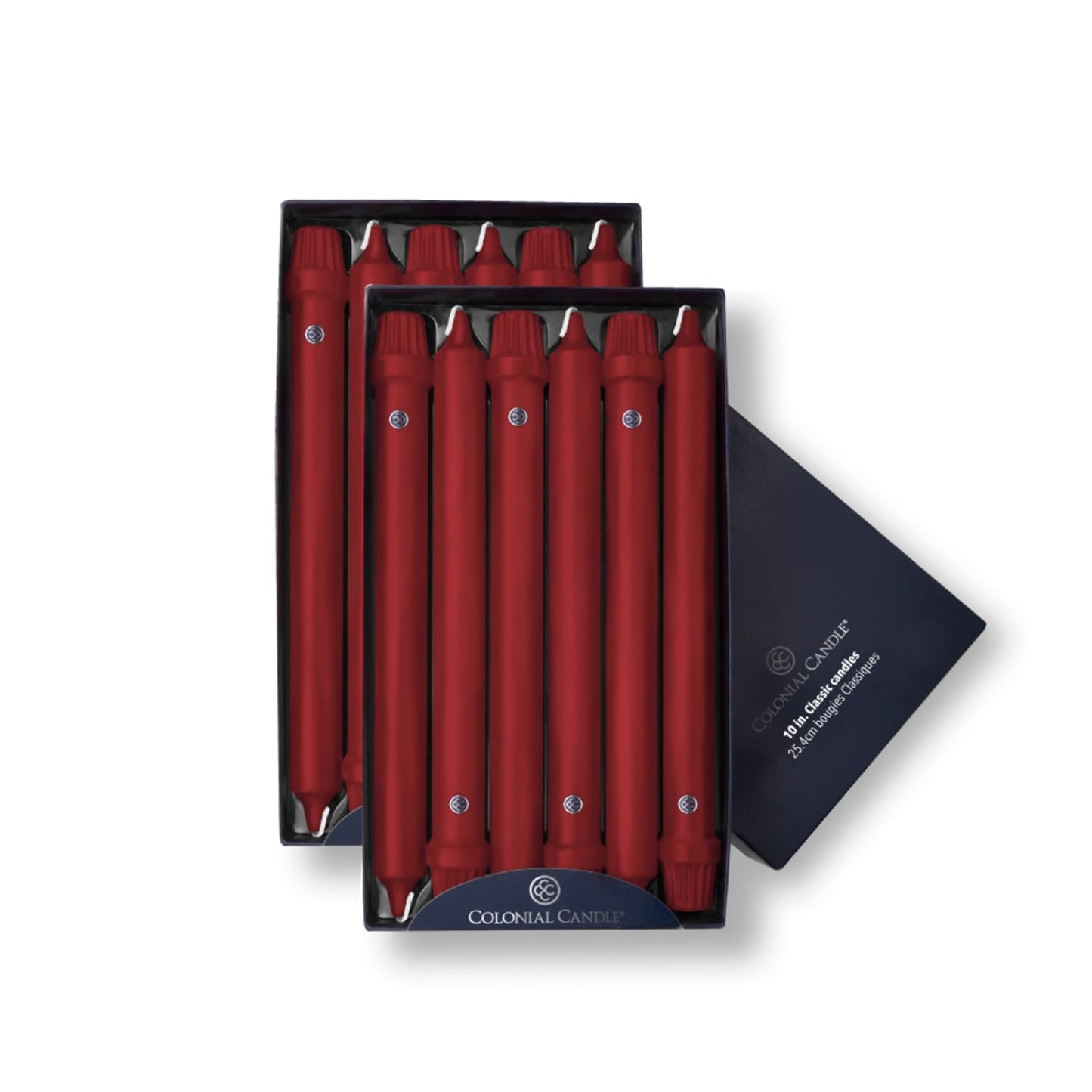 Colonial Candle NCC10.1620 Traditional Cranberry Taper Candles, 10", Maroon, Burgundy, Red