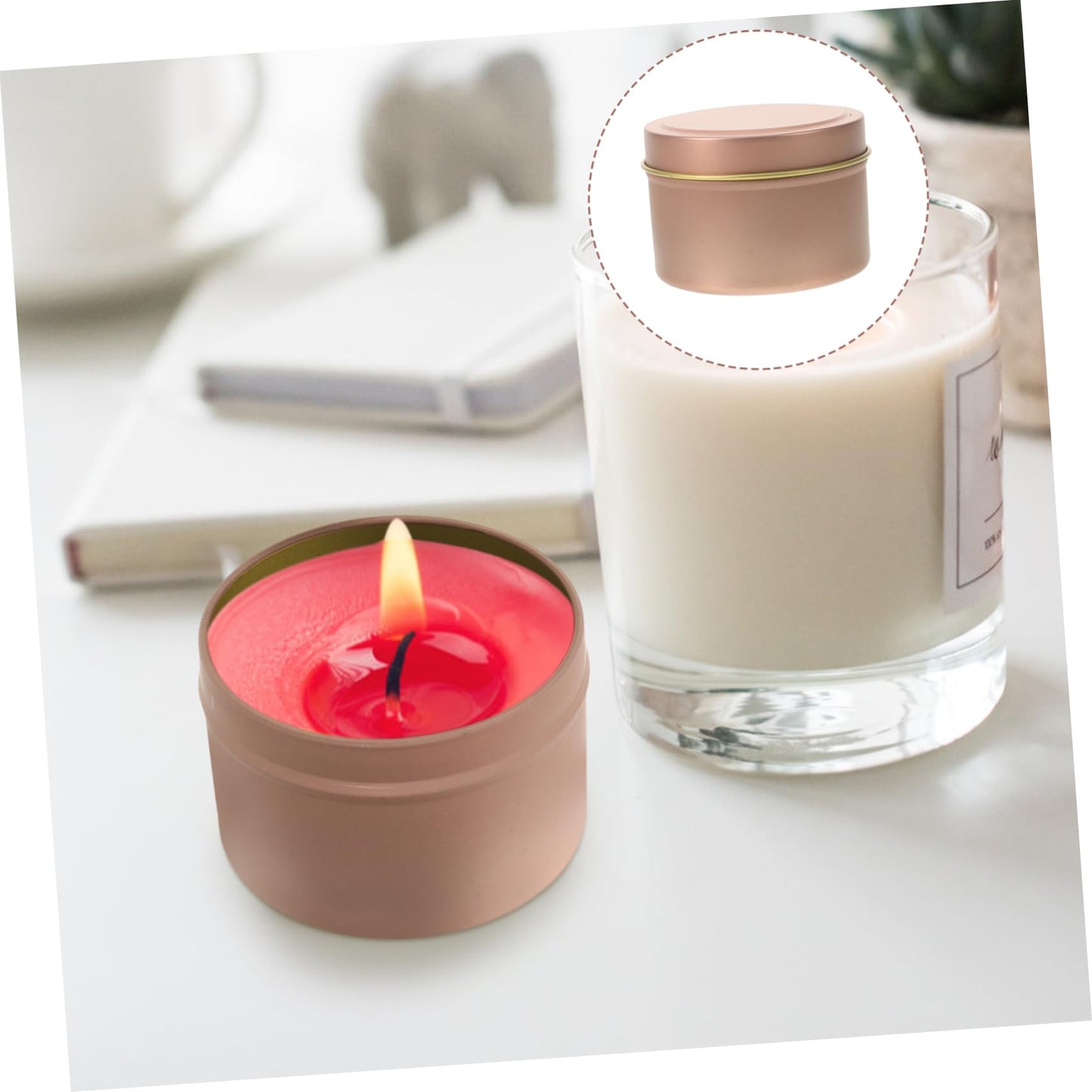GOOHOCHY 12pcs Metal Tea Light Candle Holders Diy Aromatherapy Candle Cans Empty Jar Tins