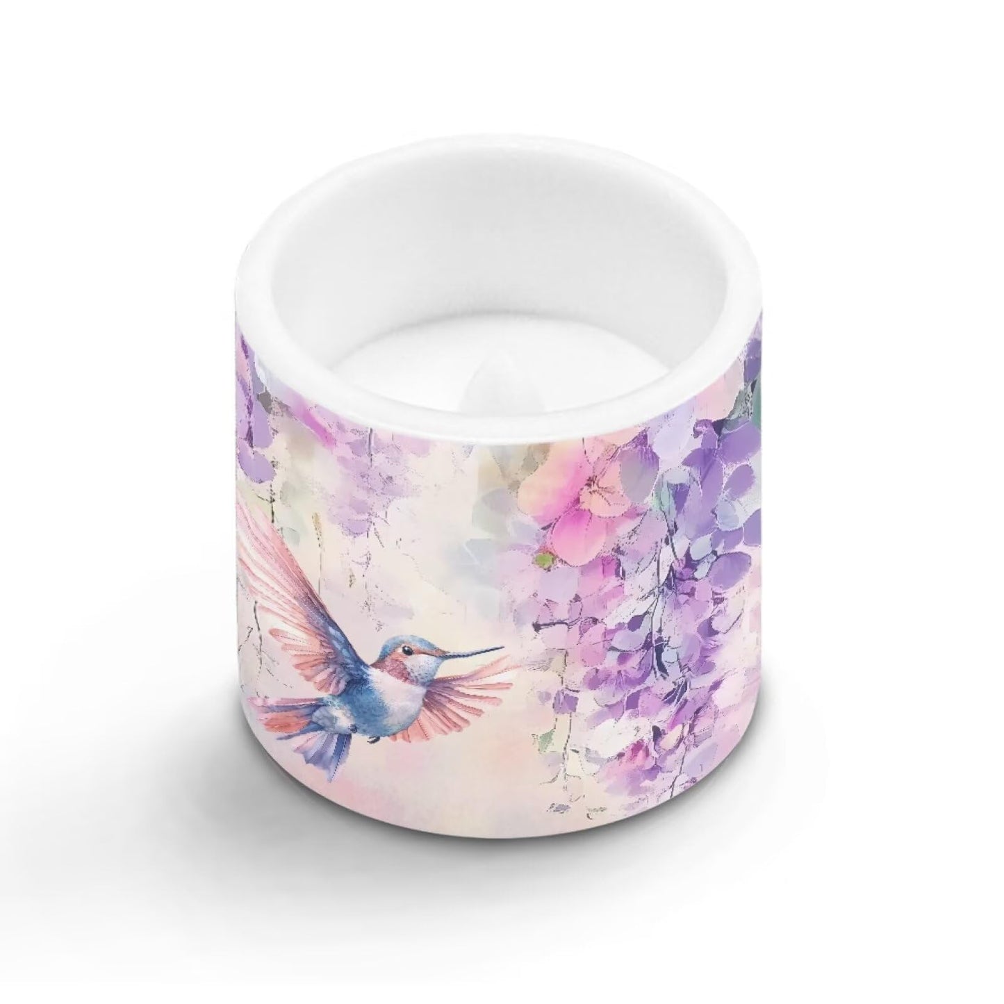 Merkmak Battery Operated Flameless Candles with Remote and Timer Flameless LED Pillar Candles Floral Hummingbird Tealights for Banquet, Home Decorations
