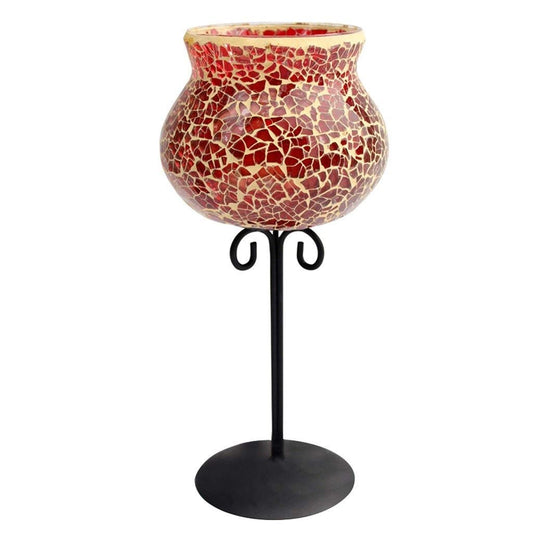 XILIN-1987 Candle Holderss Glass Candle Holder Wedding Romantic Candlelight Dinner Combination Decoration Creative Candlestick Decorative Candlestick (Color : Red)