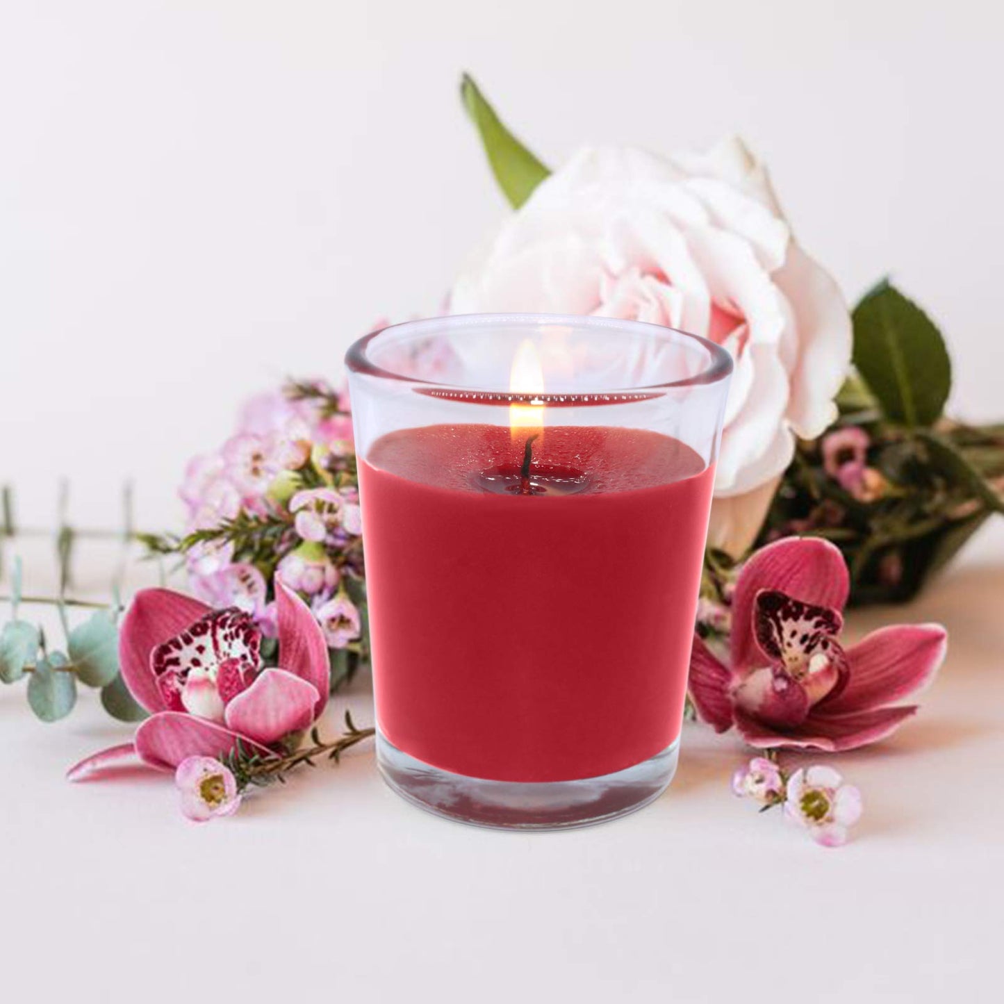 Set of 12 Red Votive Candles for Christmas Valentine's, Unscented Bulk Candles for Home Weddings Party Festival Decorative and DIY