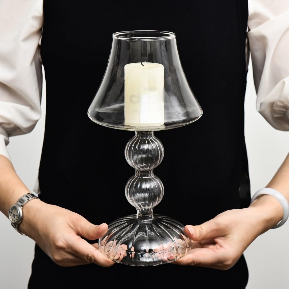 Candlestick Holders Light Luxury Transparent Glass Candlestick Home Table Decoration Wedding Shooting Props Candlestick Candle Holders