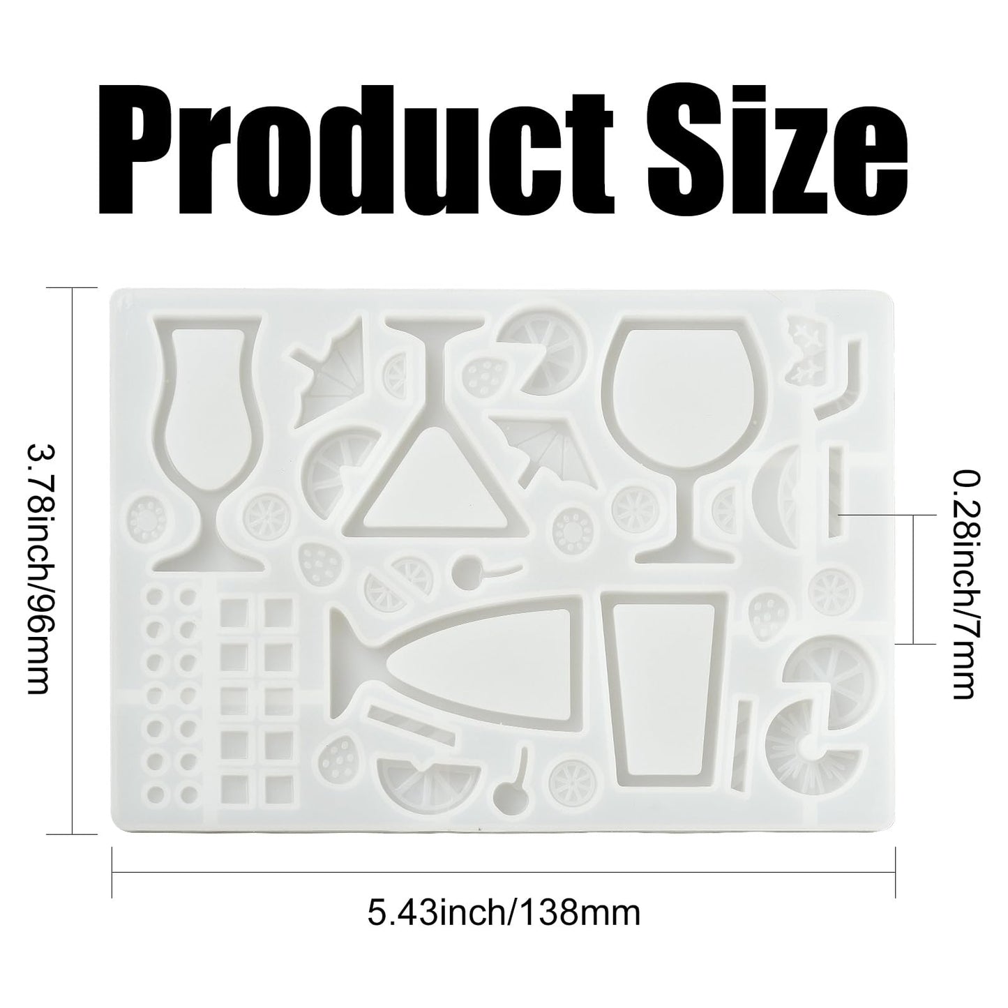 Gythara Summer Drink Theme Silicone Molds Beach Cocktail Fruit Ice Molds for DIY Party Ice Epoxy Resin Plaster Casting Soap Craft Making Decor